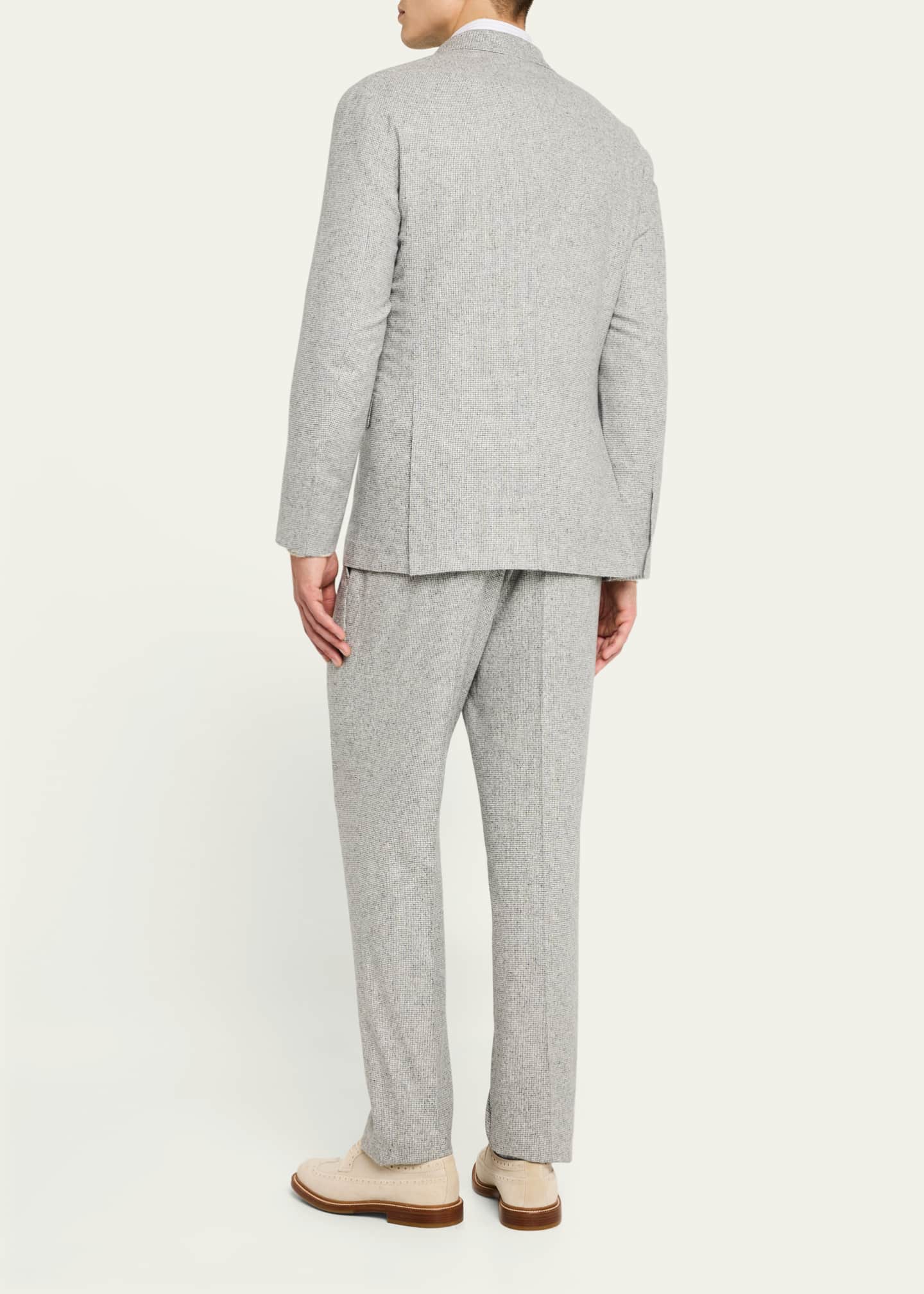 Brunello Cucinelli Men's Micro-Houndstooth Suit Image 3 of 8