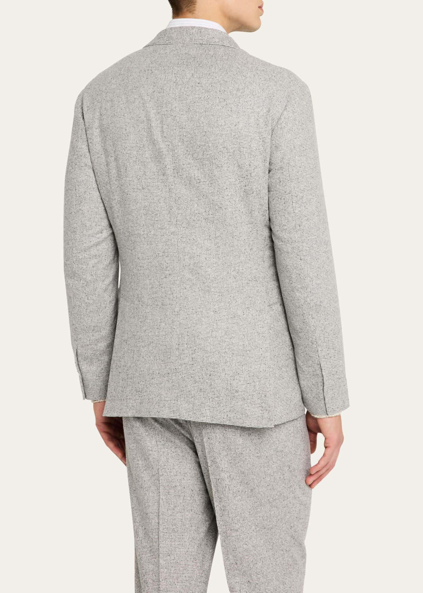 Brunello Cucinelli Men's Micro-Houndstooth Suit Image 5 of 8