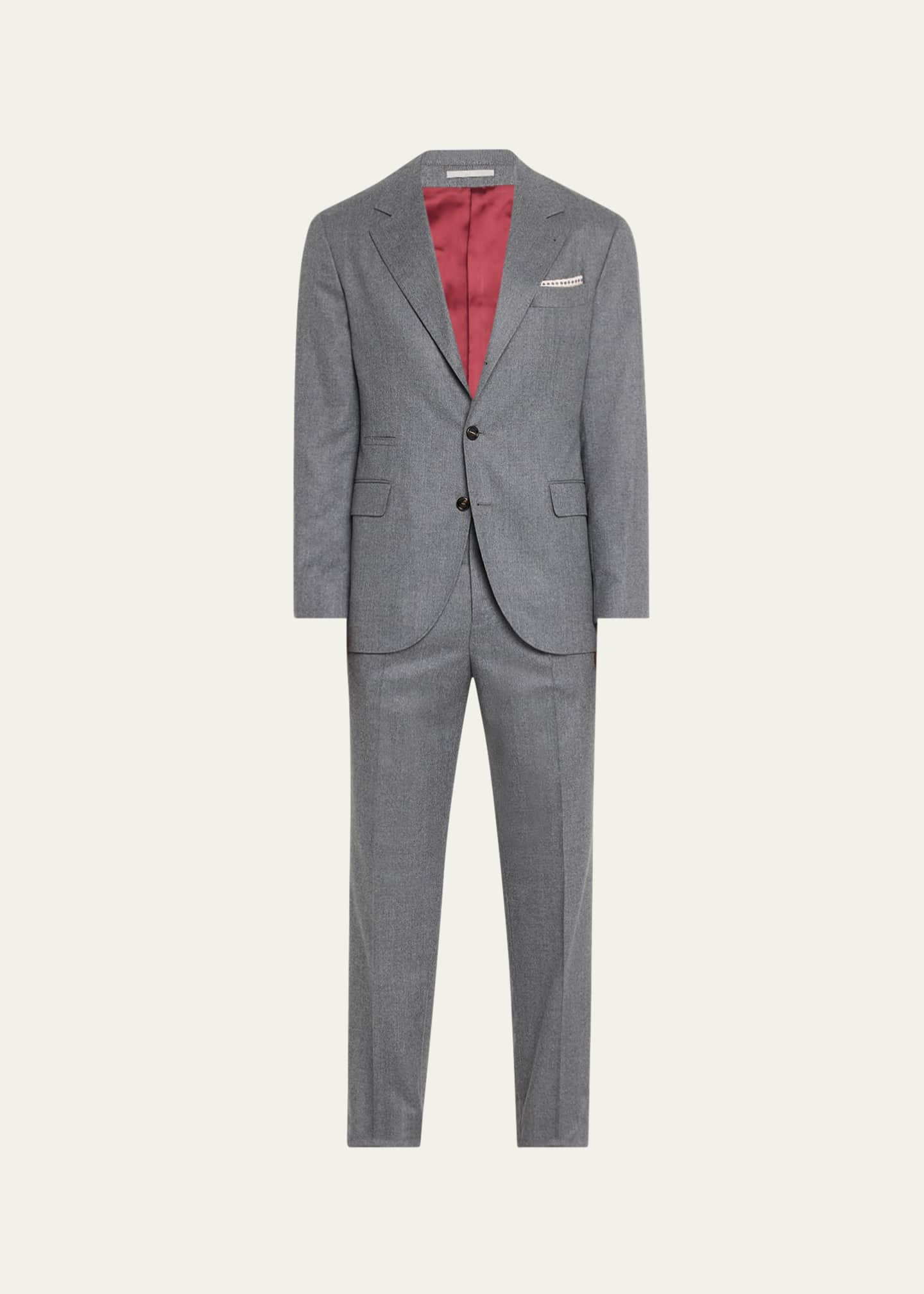 Brunello Cucinelli Men's Solid Wool Suit Image 1 of 5
