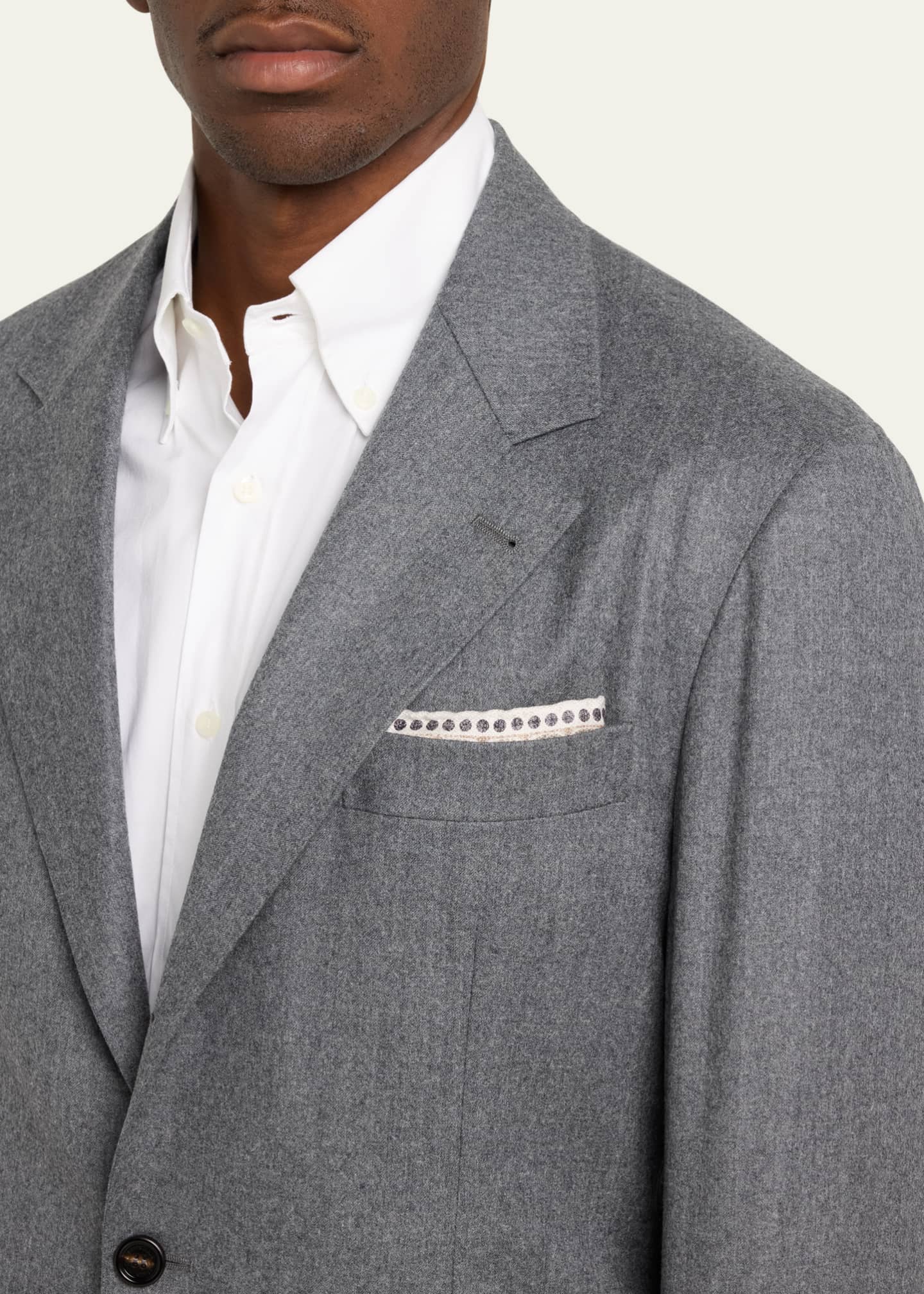 Brunello Cucinelli Men's Solid Wool Suit Image 5 of 5