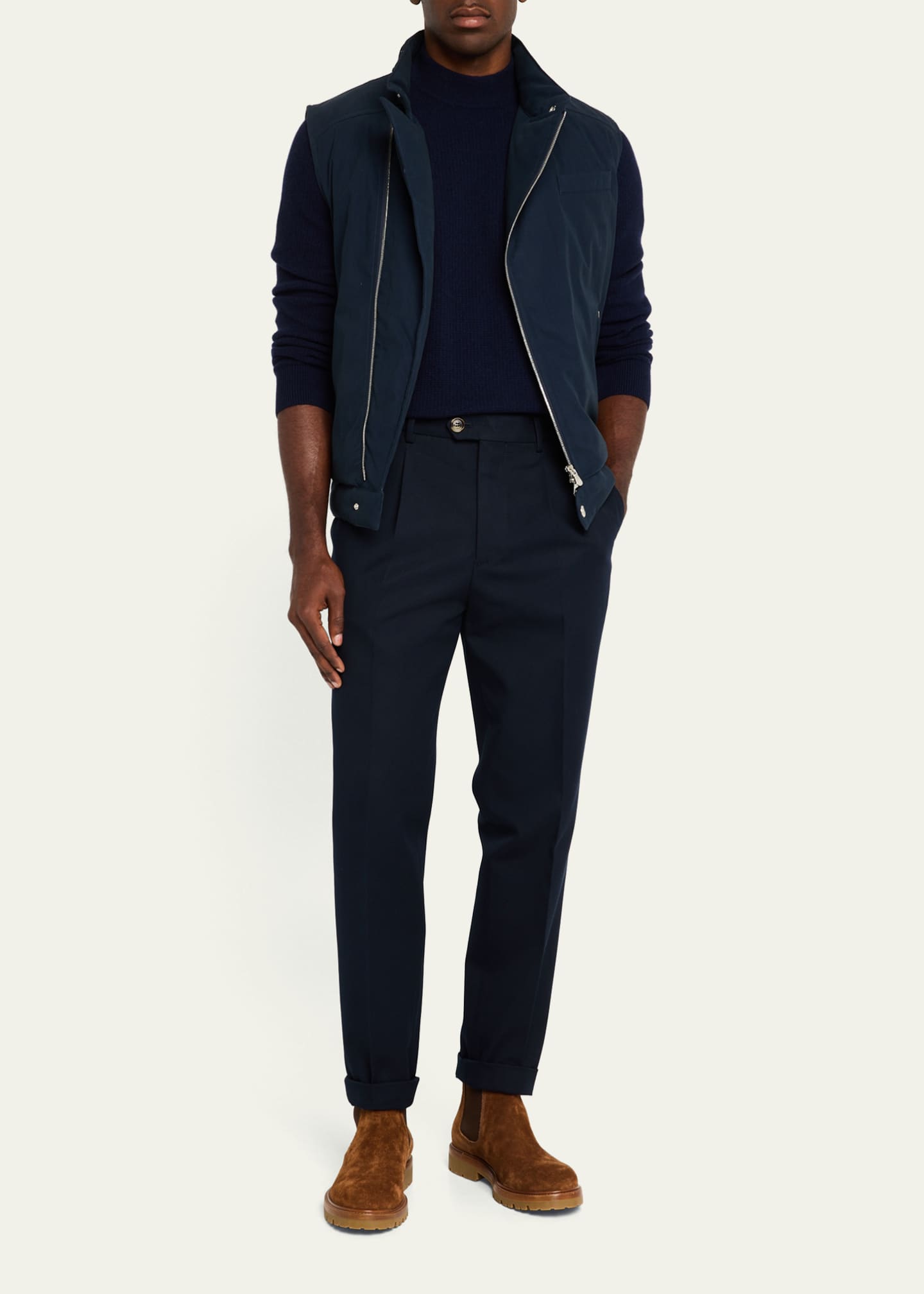 Brunello Cucinelli Men's Pleated Twill Trousers - Bergdorf Goodman