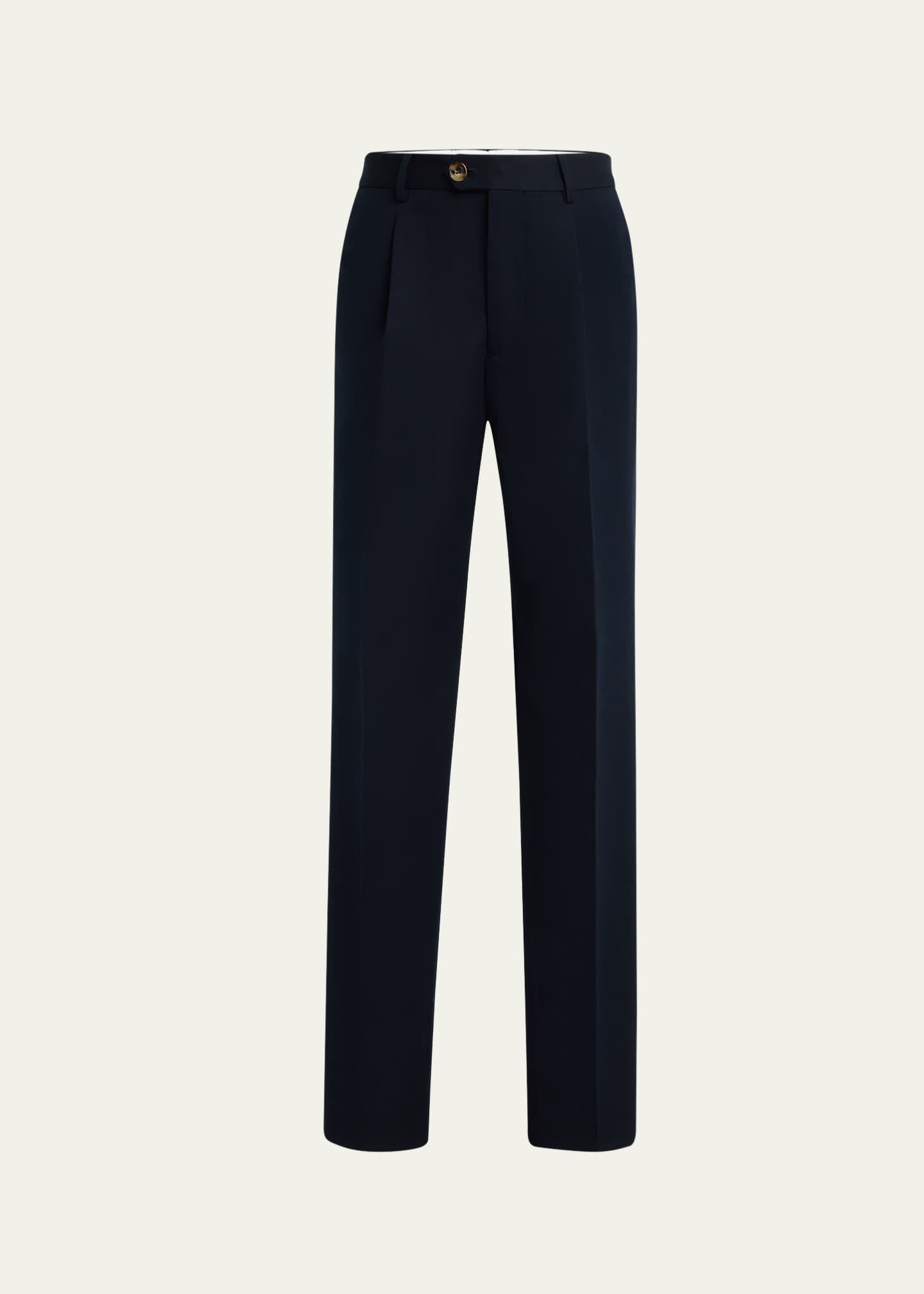Brunello Cucinelli Men's Pleated Twill Trousers - Bergdorf Goodman