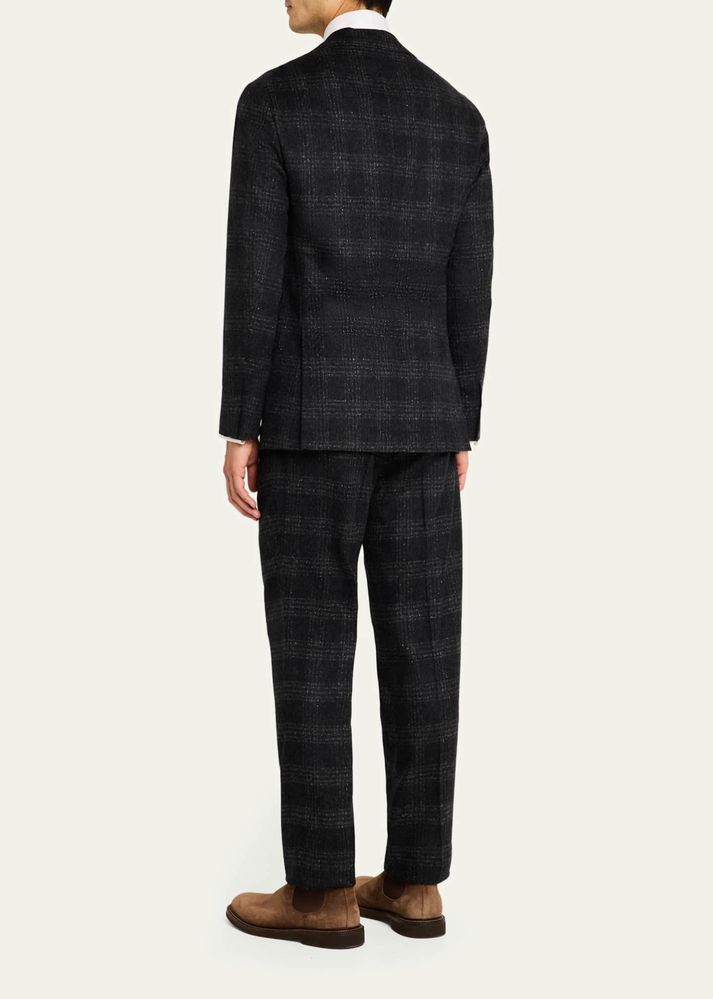Brunello Cucinelli Men's Speckled Check Suit Image 3 of 8
