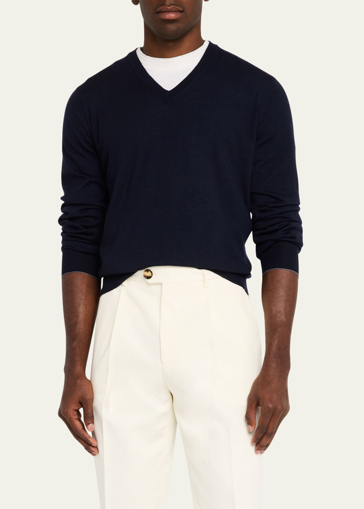 Brunello Cucinelli Men's Wool-Cashmere V-Neck Sweater - Bergdorf