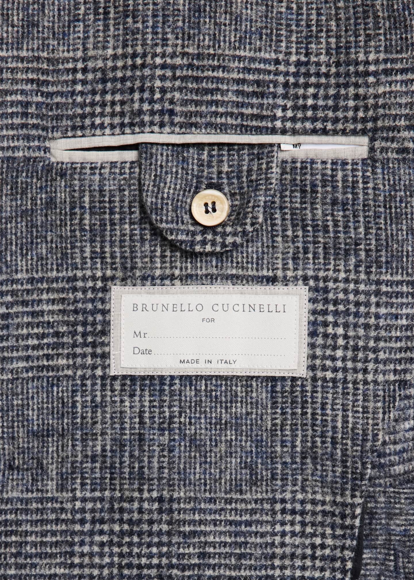 Brunello Cucinelli Men's Double-Breasted Plaid Suit Image 7 of 8