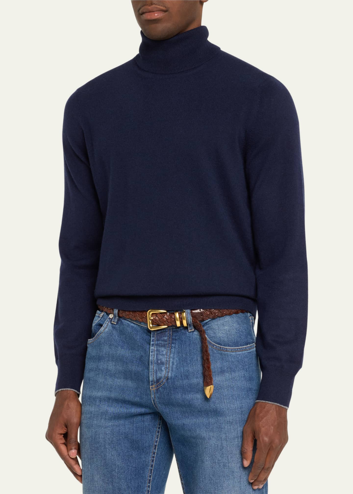Brunello Cucinelli M0B138440C4425 関税送料込 Brunello Cucinelli Men's Solid Cashmere Turtleneck
