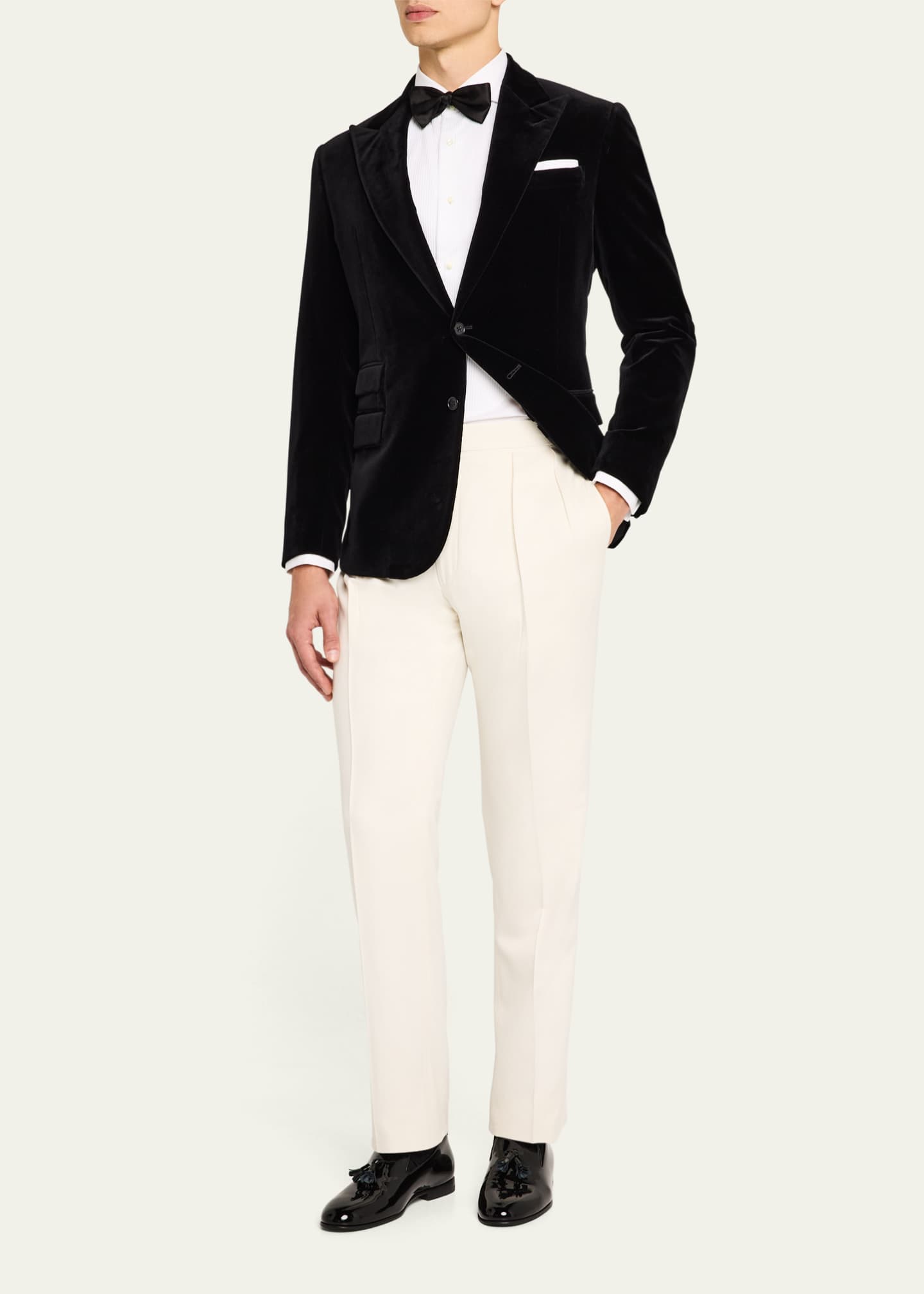 Brunello Cucinelli Men's Bibbed Tuxedo Shirt Image 2 of 5
