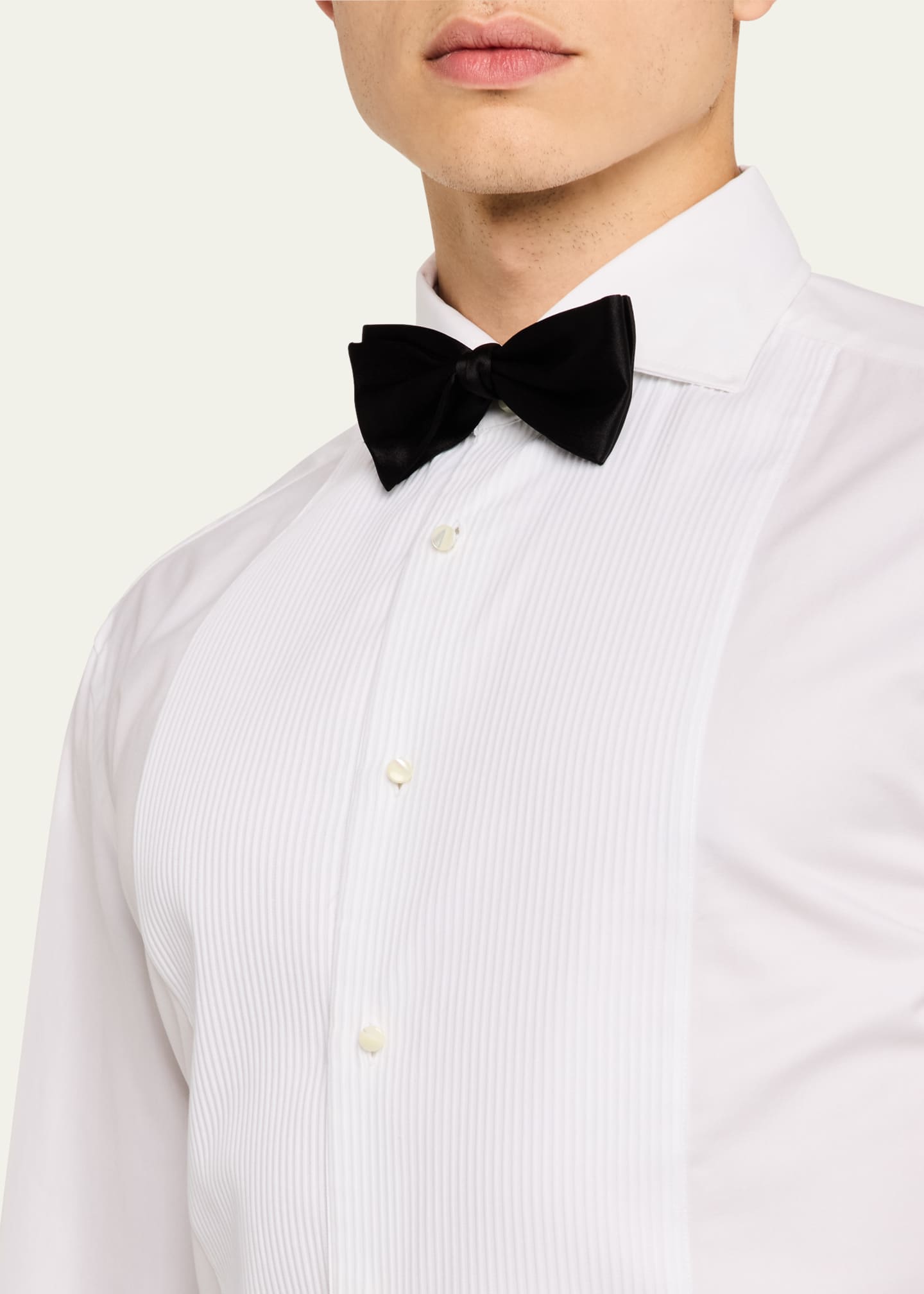 Brunello Cucinelli Men's Bibbed Tuxedo Shirt Image 5 of 5