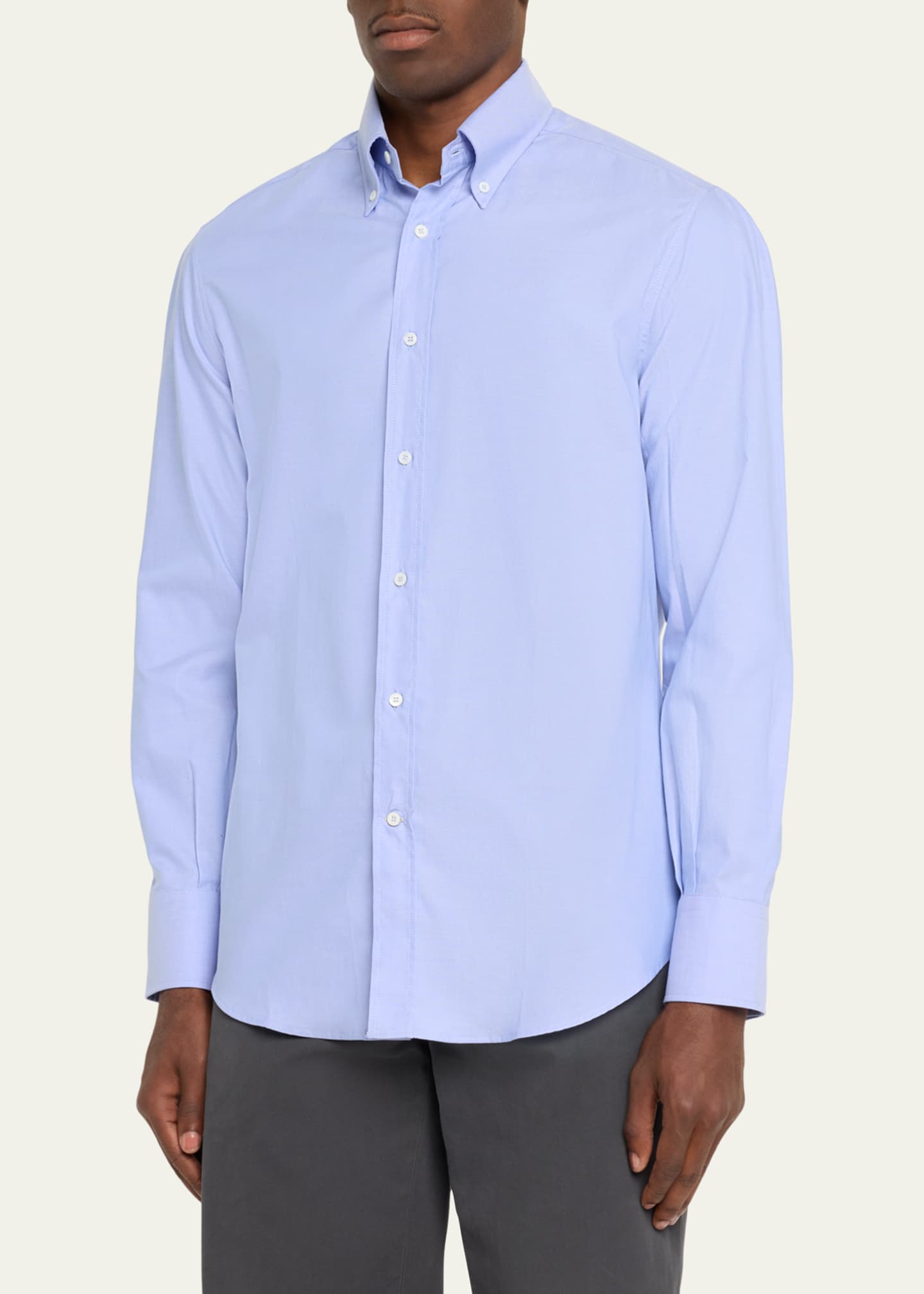Brunello Cucinelli Men's Oxford Sport Shirt Image 4 of 5
