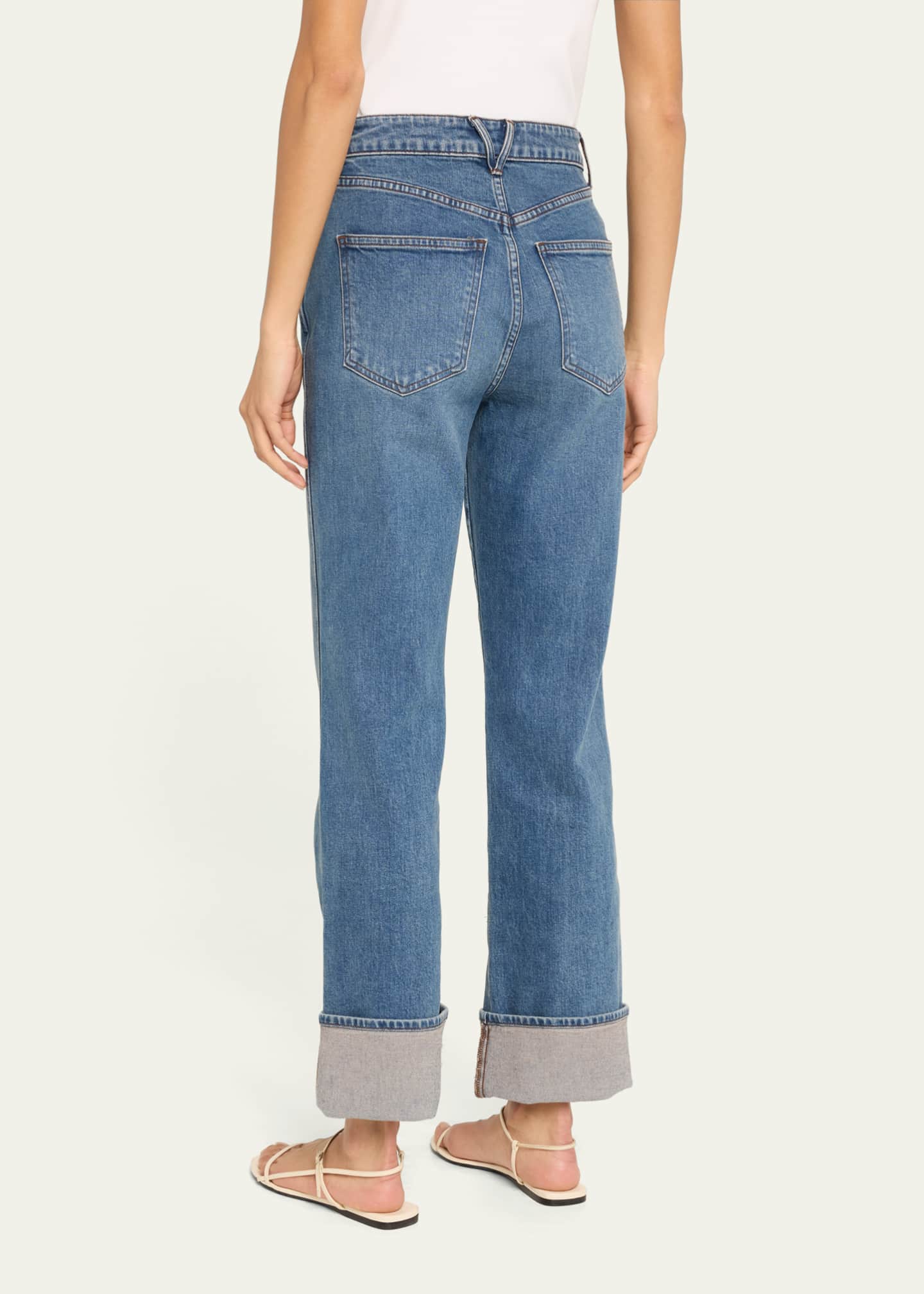 Veronica Beard Dylan Straight-Leg Cuffed Jeans Image 3 of 5