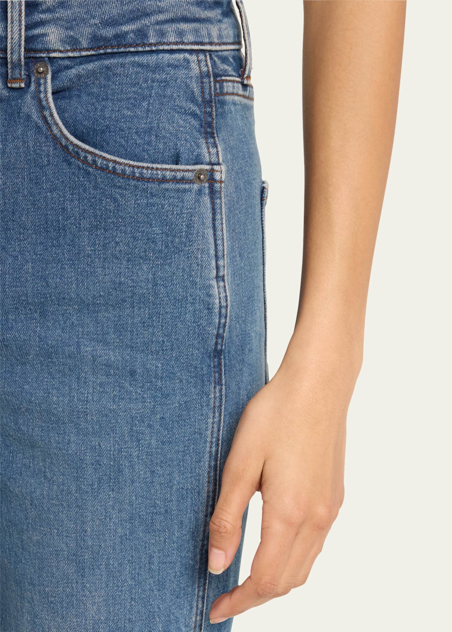 Veronica Beard Dylan Straight-Leg Cuffed Jeans Image 5 of 5