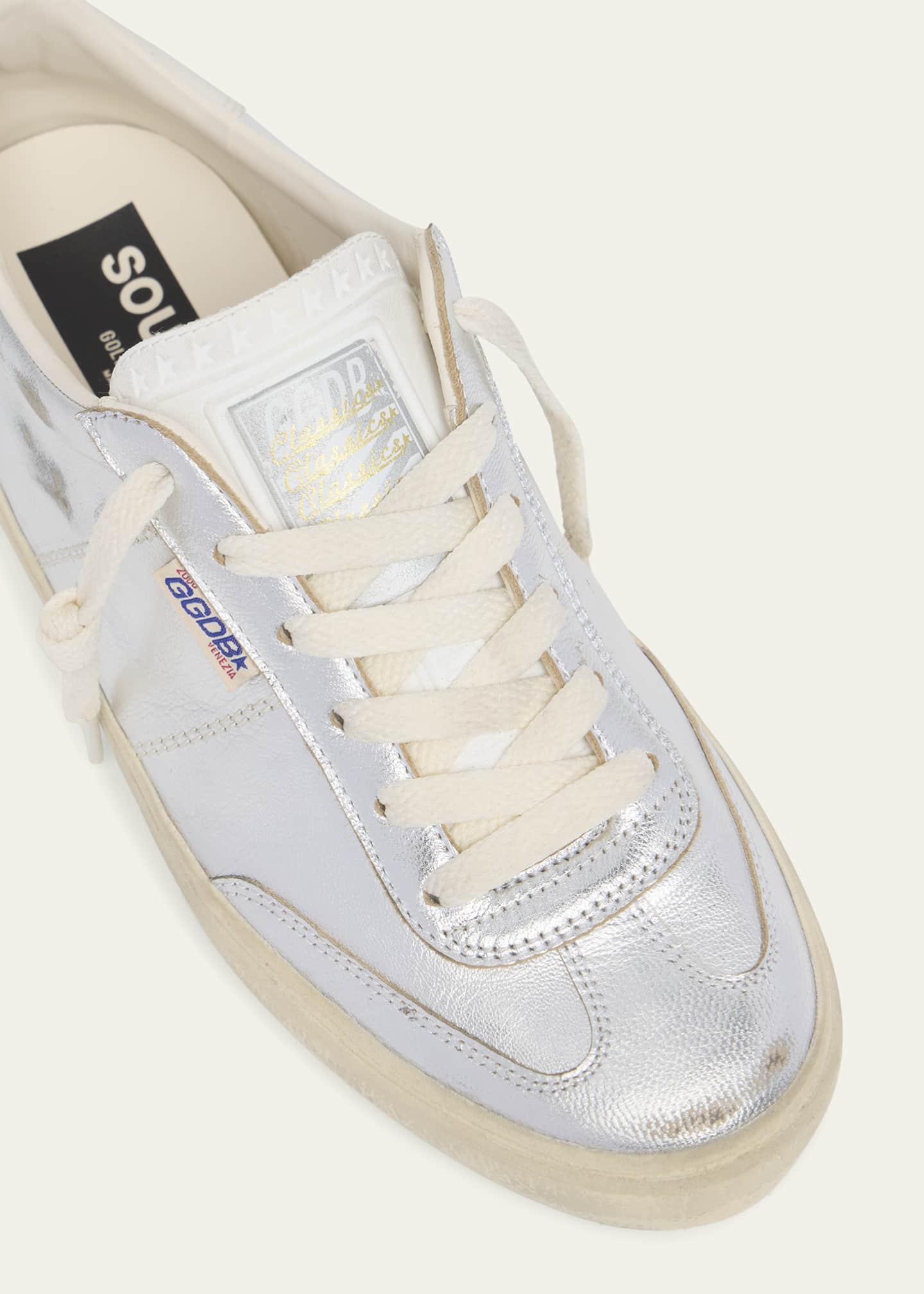 Soul Star Metallic Leather Low-Top Sneakers