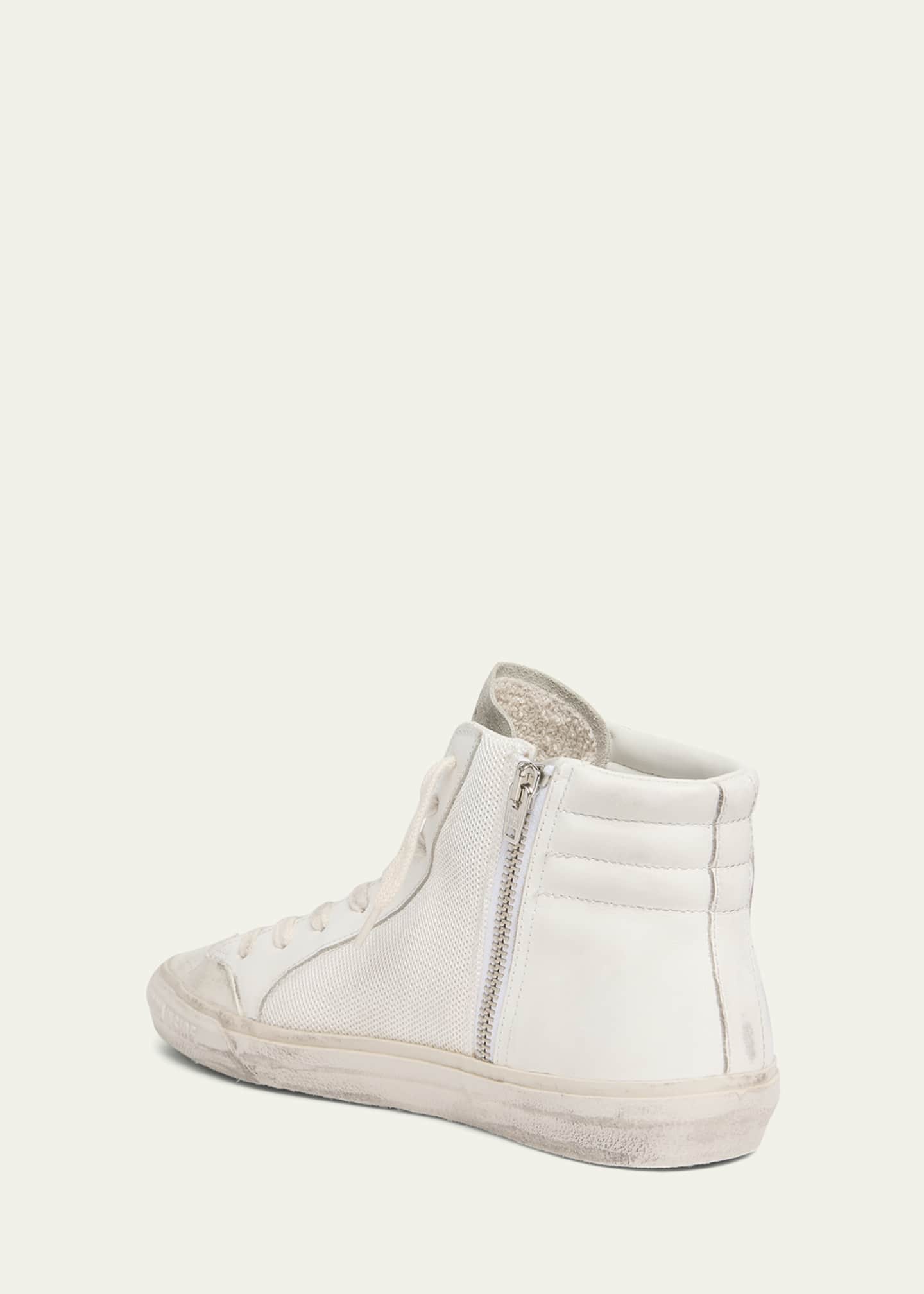 Golden Goose Slide Leather Mesh Mid-Top Sneakers Image 4 of 5