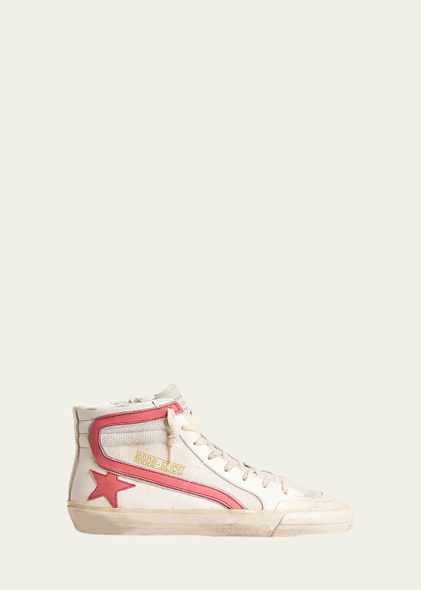 Golden Goose Slide Leather Mesh Mid-Top Sneakers Image 1 of 5