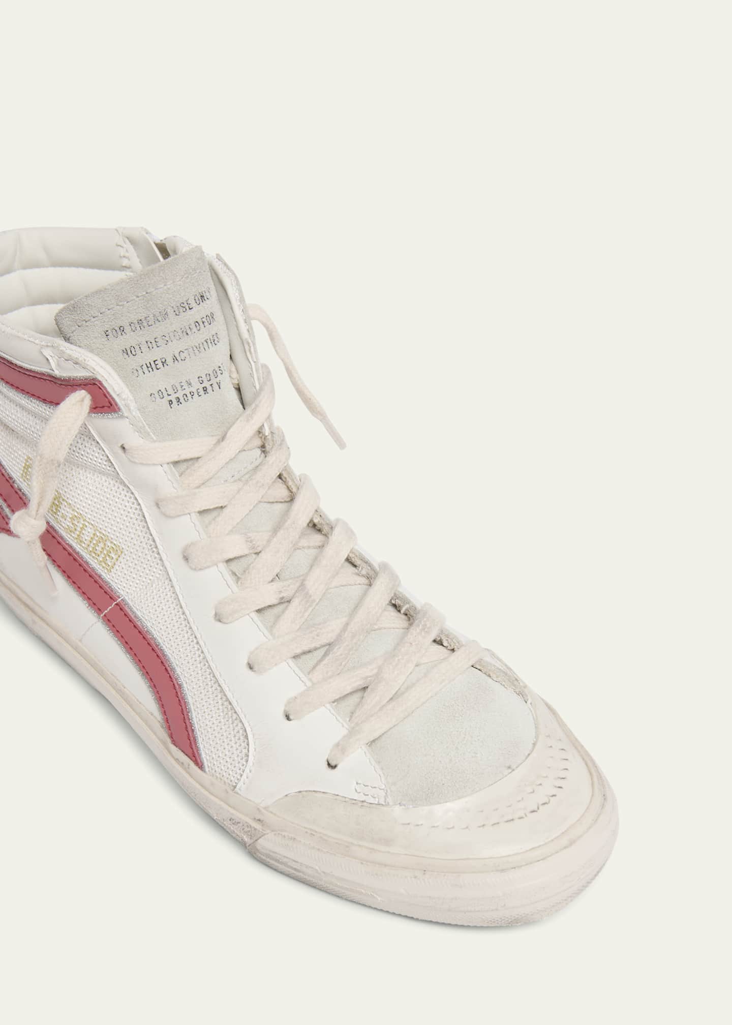 Golden Goose Slide Leather Mesh Mid-Top Sneakers Image 5 of 5