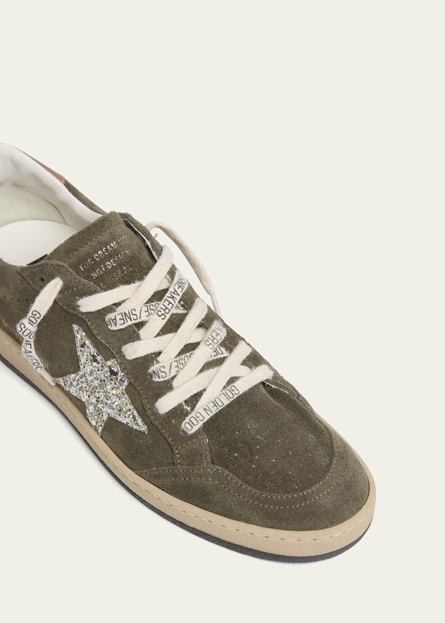 Golden Goose Ballstar Suede Glitter Low-Top Sneakers Image 5 of 5