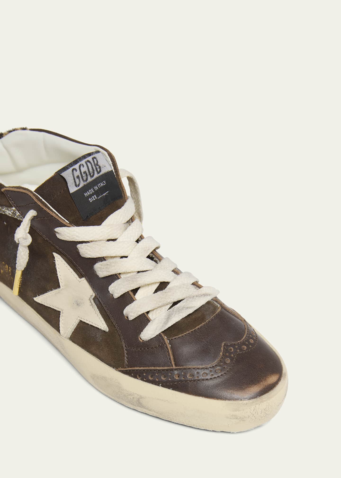 Golden Goose Midstar Mixed Leather Leopard Mid-Top Sneakers Image 5 of 5