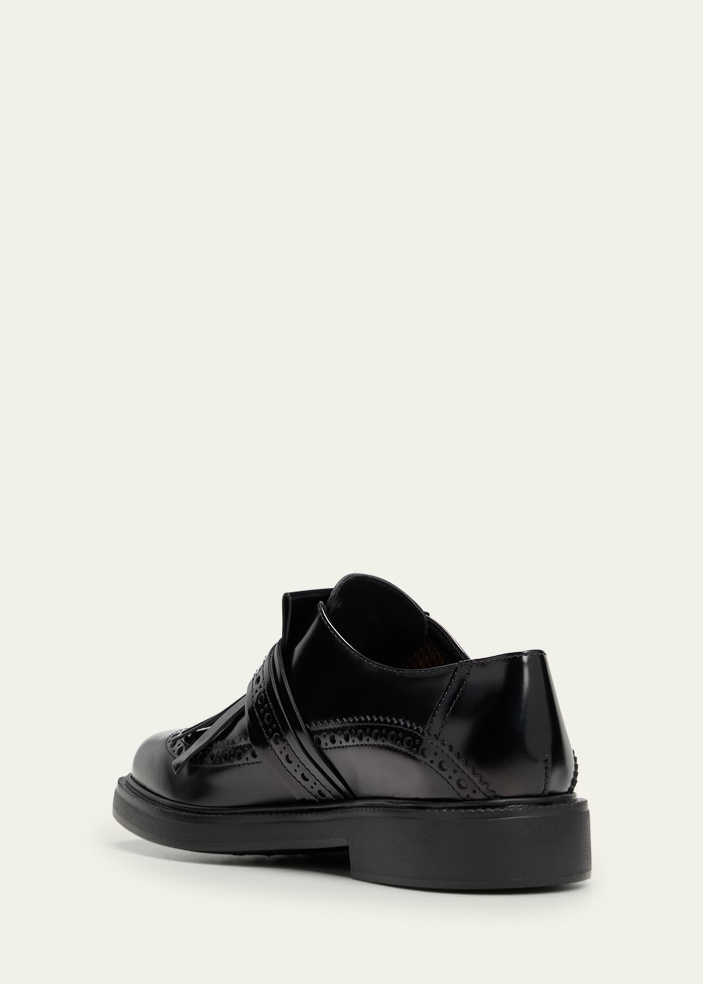 Gomma Leather Kiltie Buckle Oxford Loafers