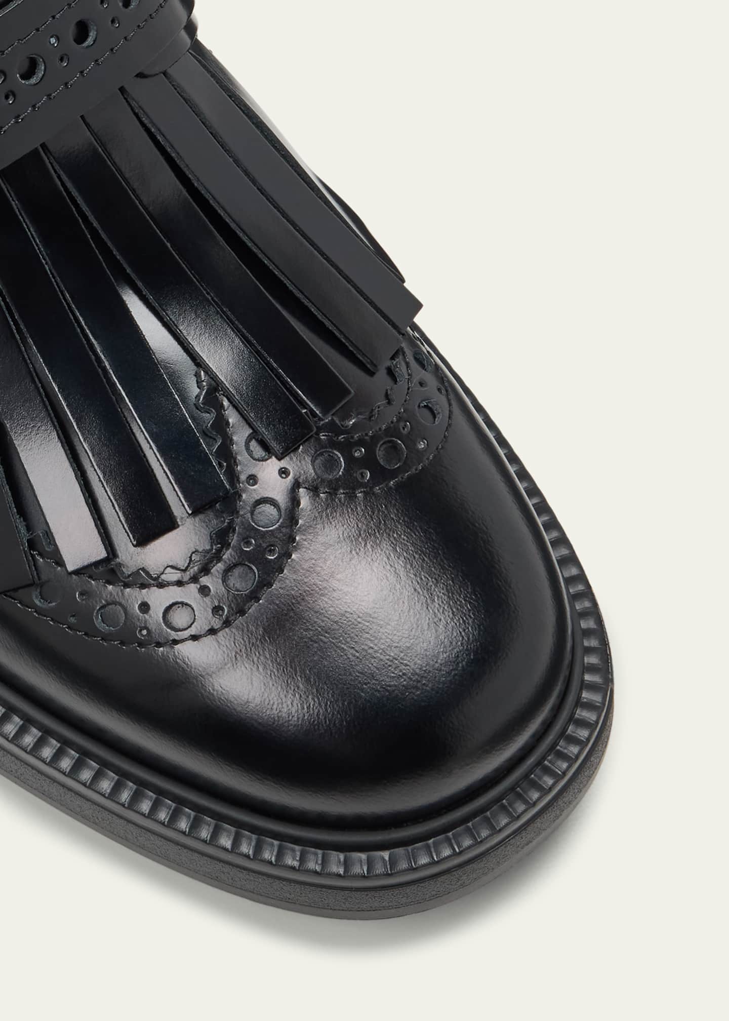 Gomma Leather Kiltie Buckle Oxford Loafers