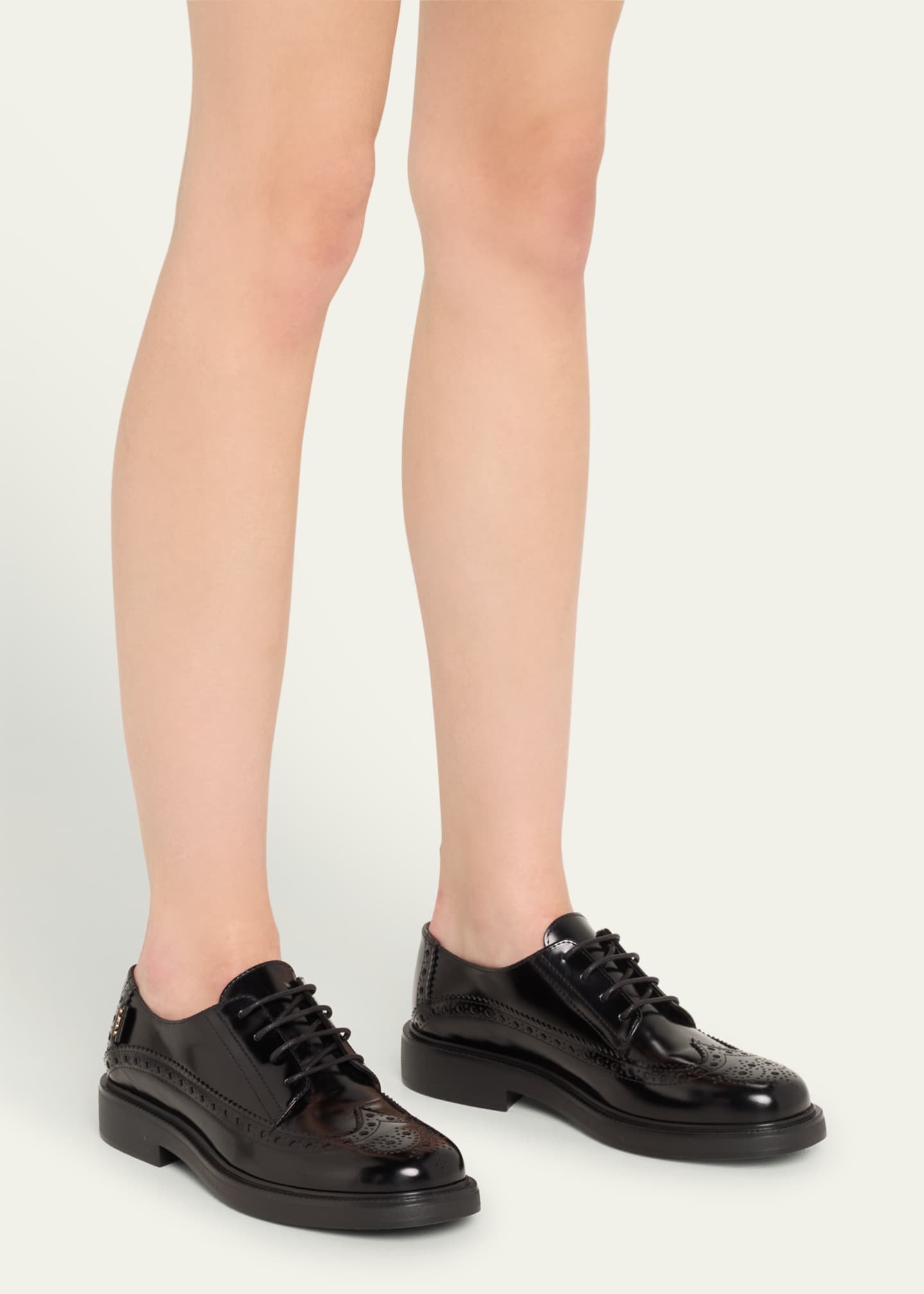 Gomma Leather Lace-Up Oxford Loafers