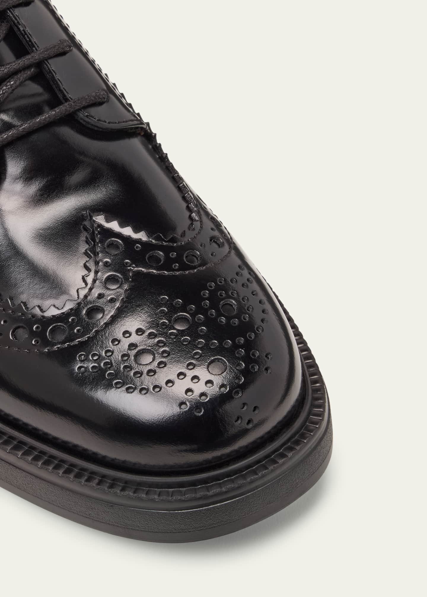 Gomma Leather Lace-Up Oxford Loafers