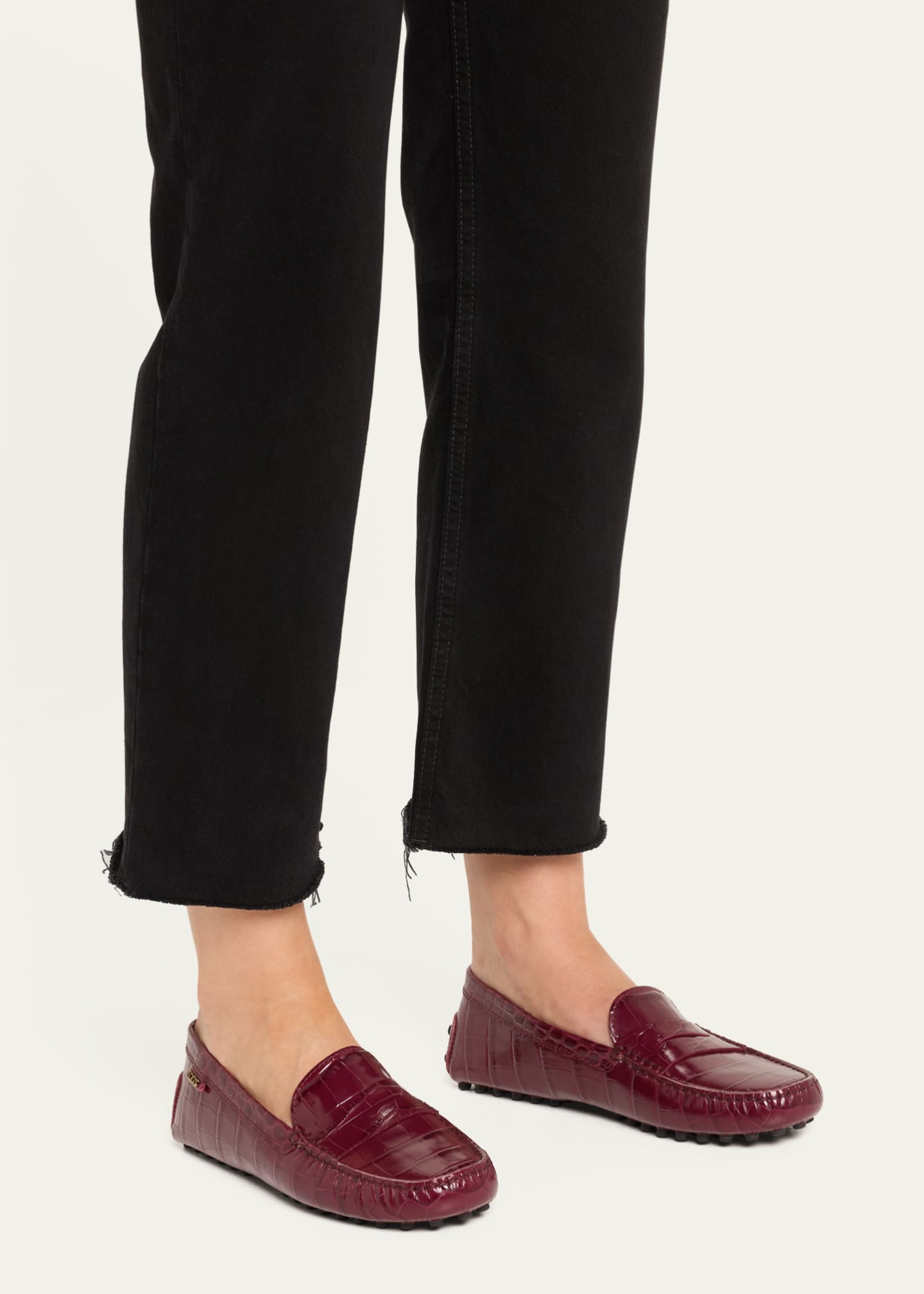 Tod's Gommino Croco Penny Driver Loafers Image 2 of 5