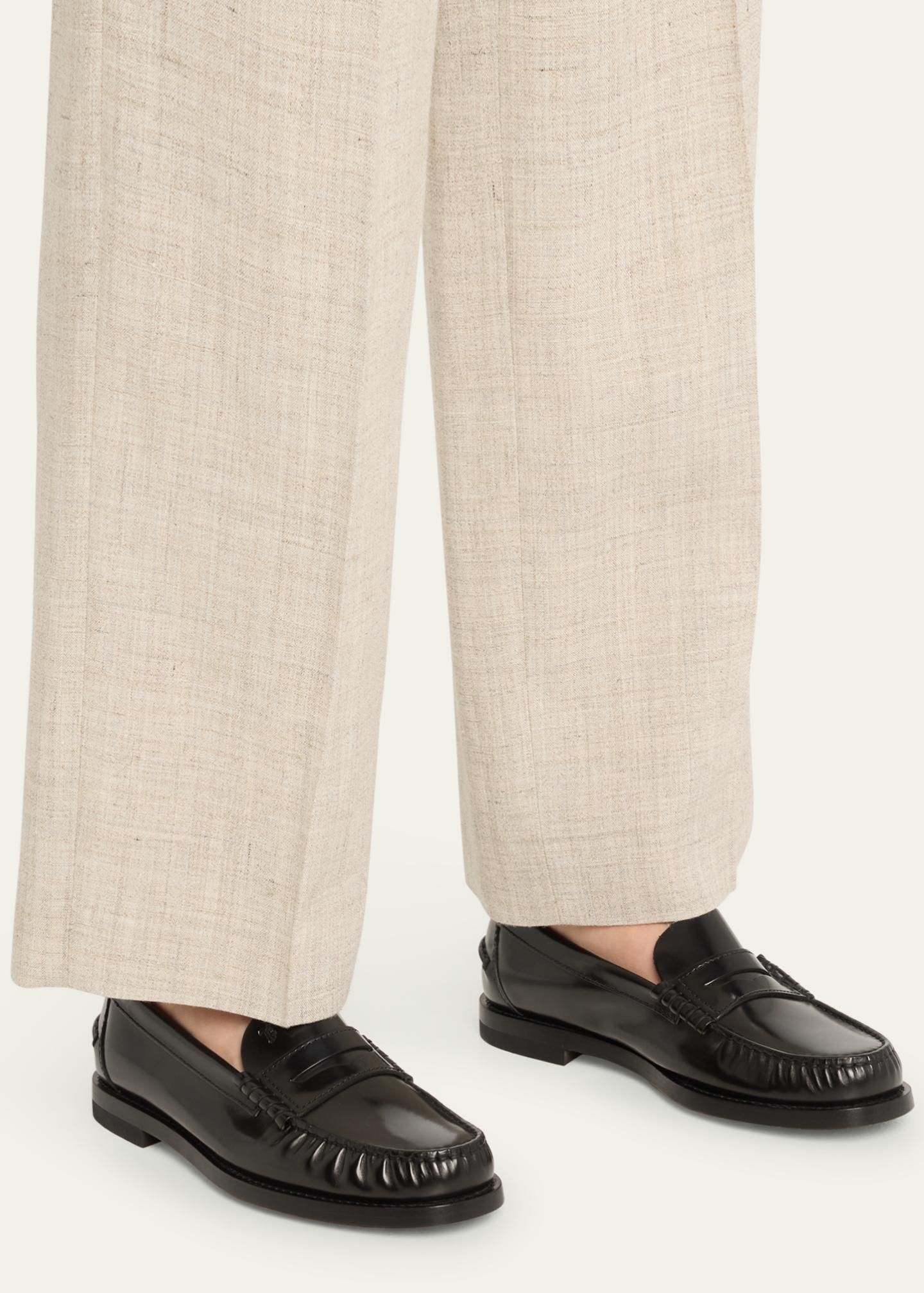 Tod\'s leather low cut penny loafers 9 TOD main image 4
