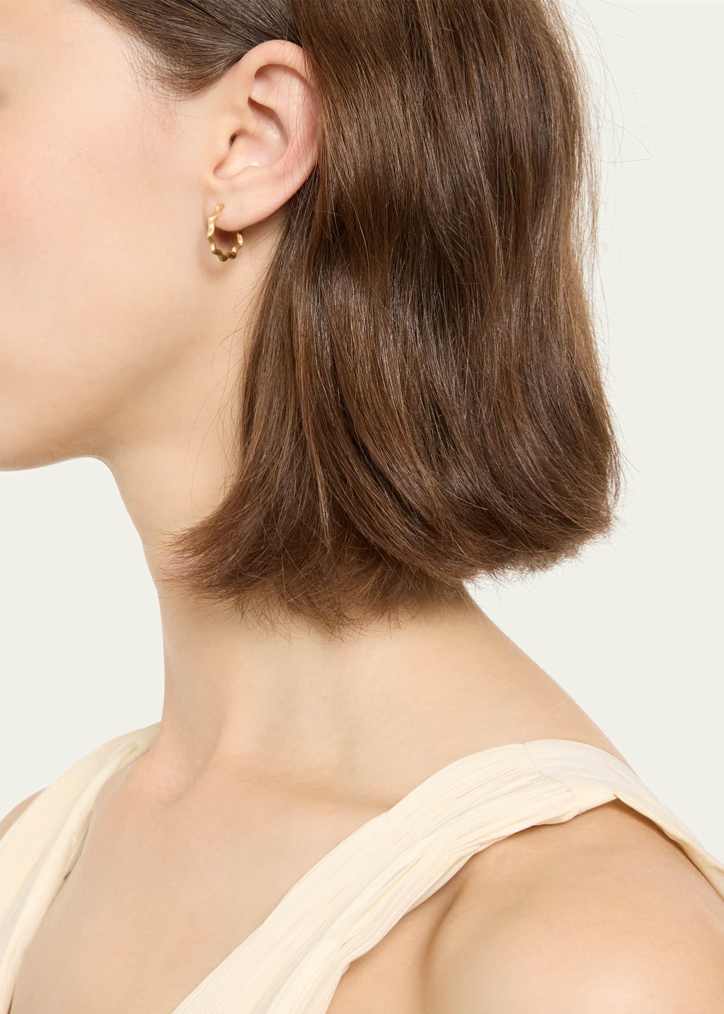 Jennifer DeMoro So Wavy Stardust 18K Gold Huggies, 12mm Image 2 of 4