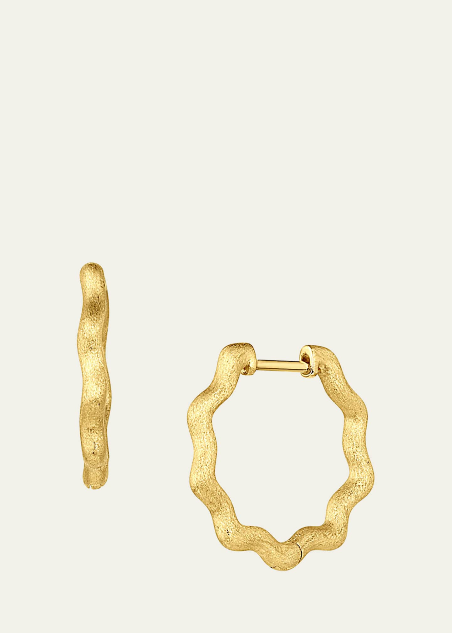 Jennifer DeMoro So Wavy Stardust 18K Gold Huggies, 12mm Image 1 of 4