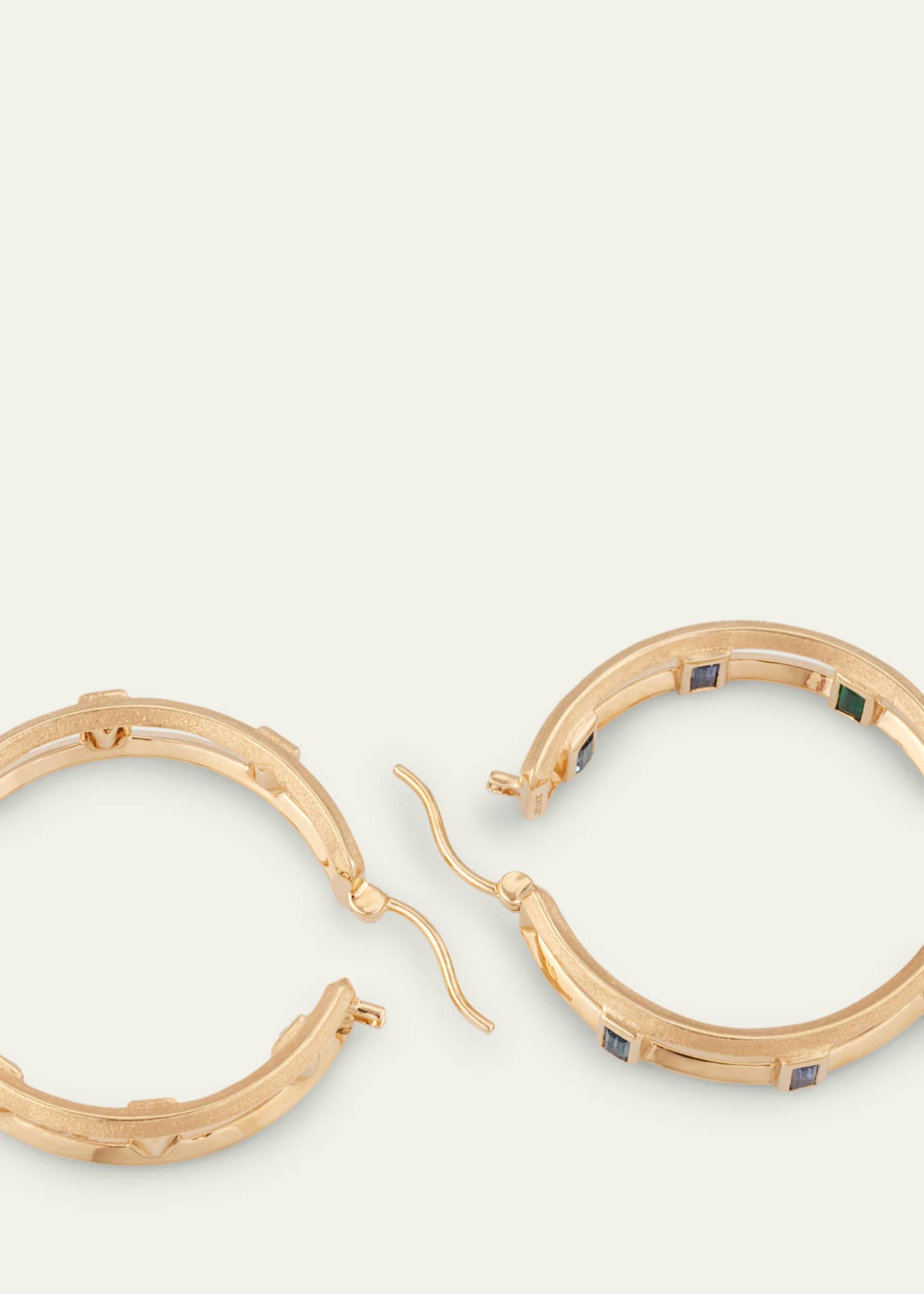 Jennifer DeMoro Full Sundown Multi-Stone 18K Gold Hoop Earrings Image 4 of 4