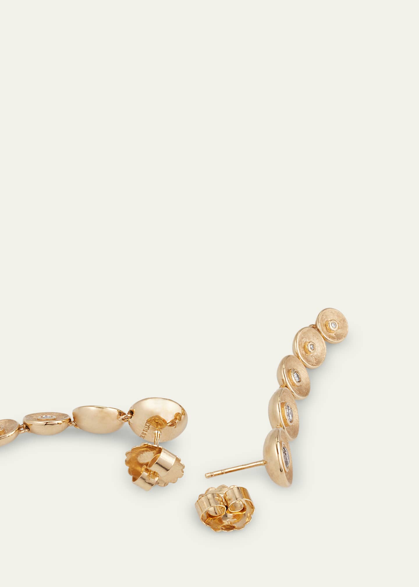 Jennifer DeMoro 18K Gold Drop Bezel Earrings with Champagne Diamonds Image 4 of 4