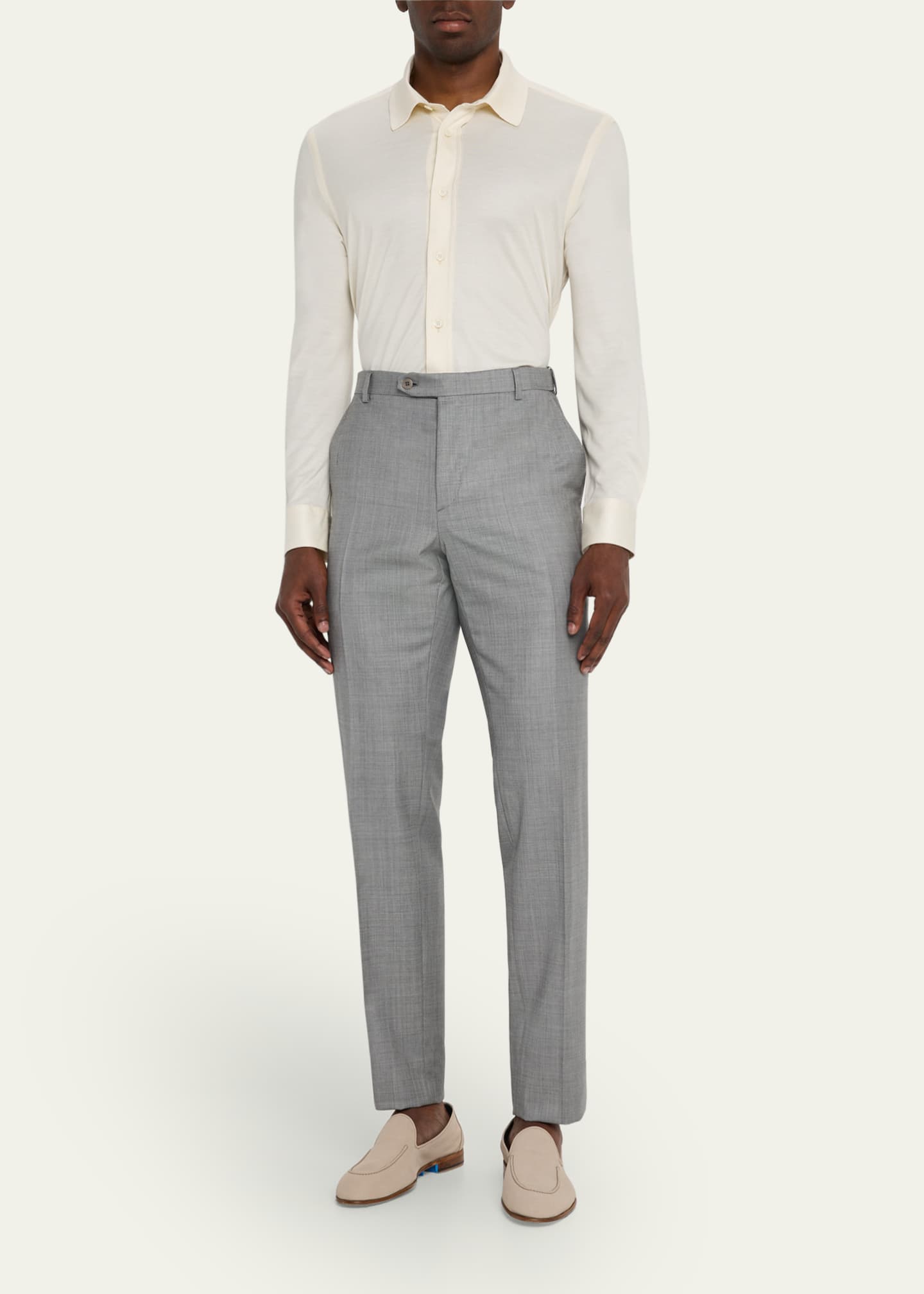Brioni Men's Wool Sharkskin Pants Image 2 of 5