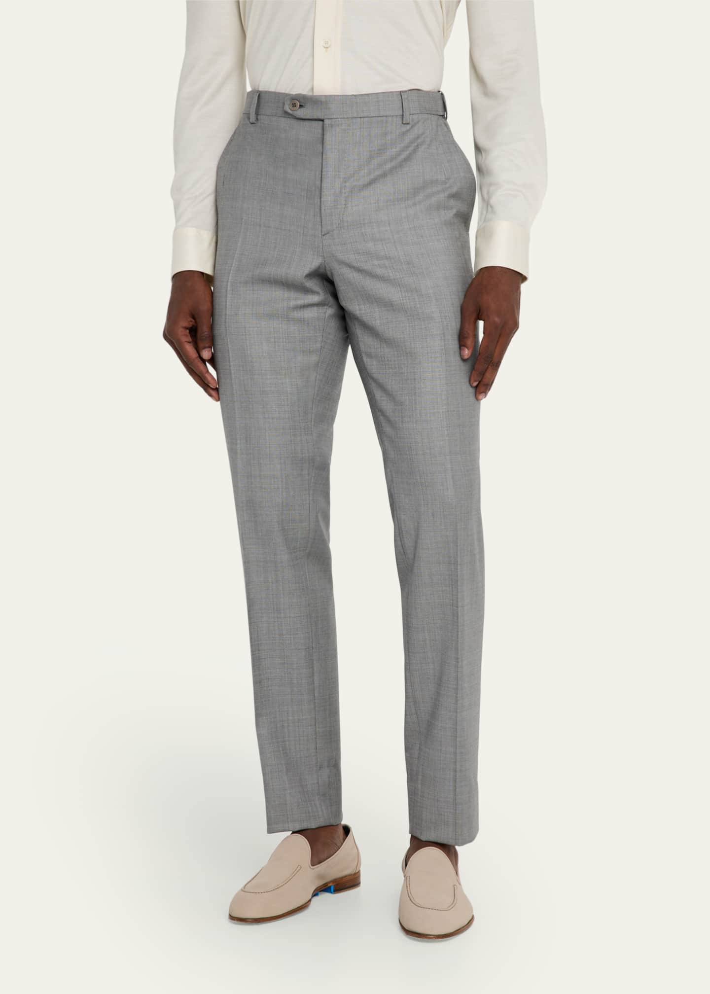 Brioni Men's Wool Sharkskin Pants Image 4 of 5