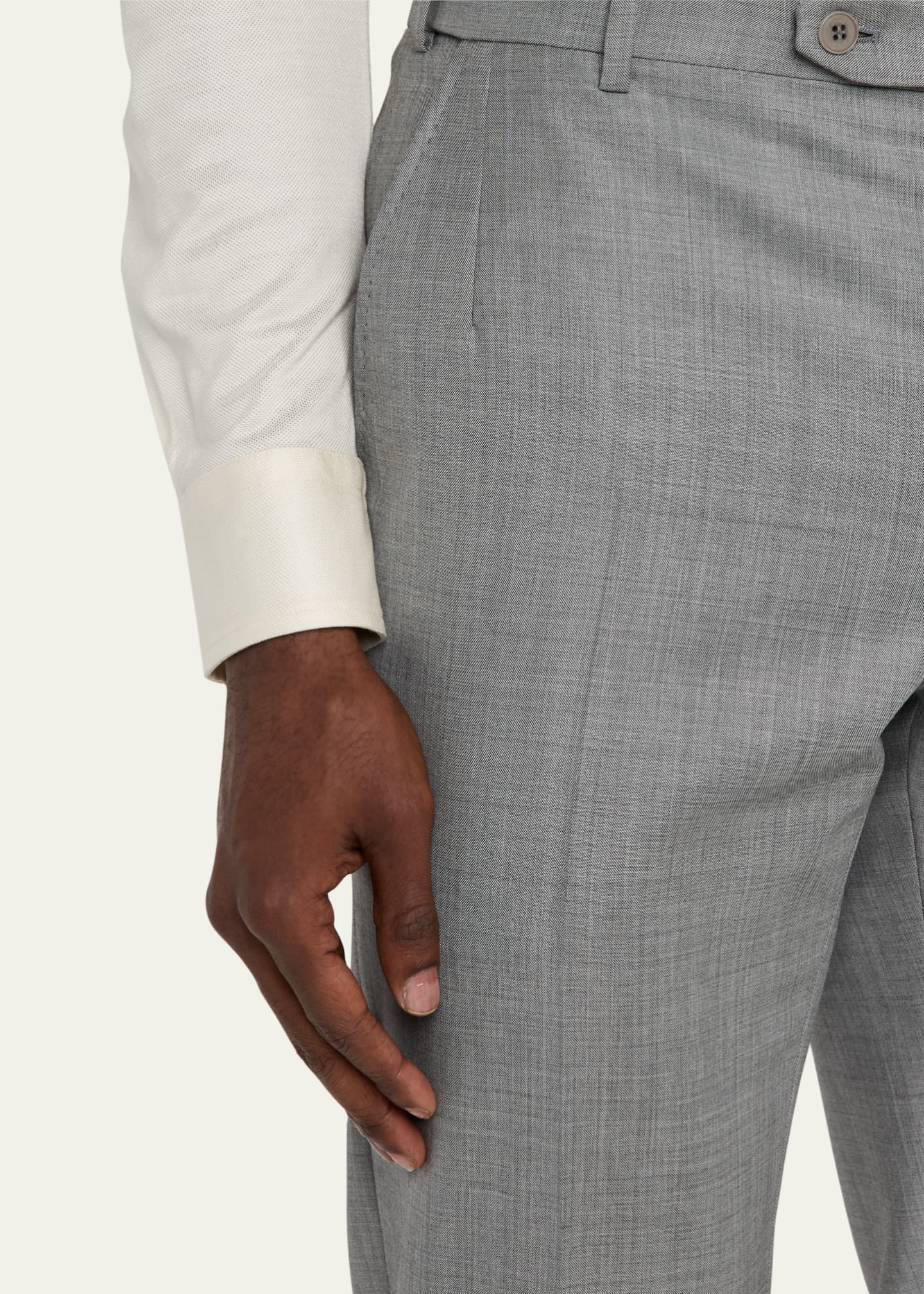 Brioni Men's Wool Sharkskin Pants Image 5 of 5