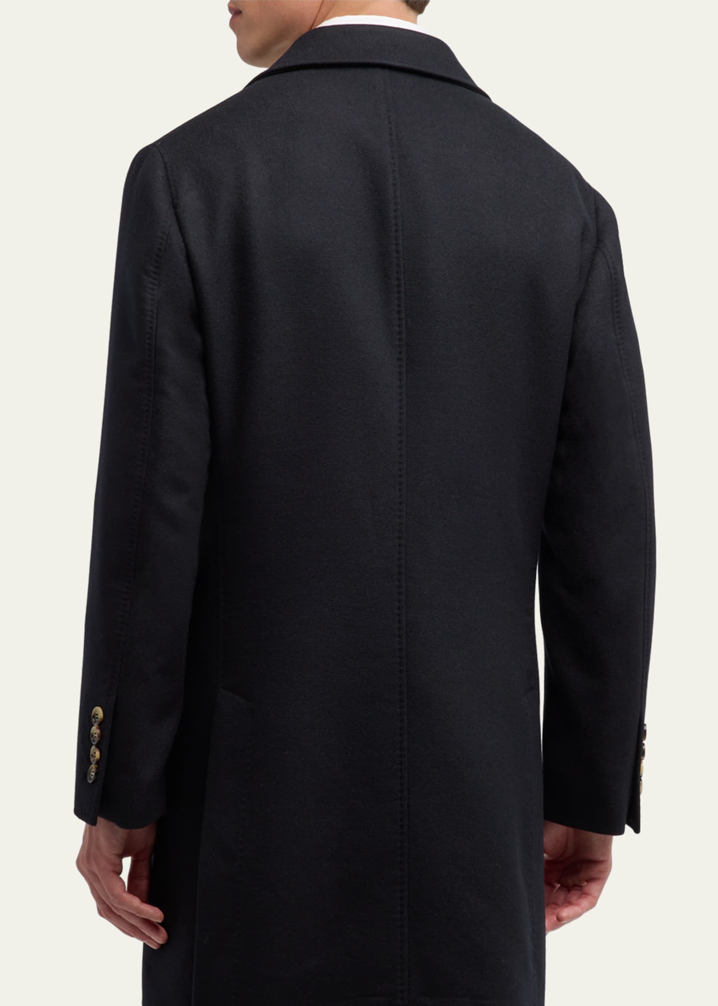 Brunello Cucinelli Men's Traditional Fit Wool Overcoat Image 3 of 5