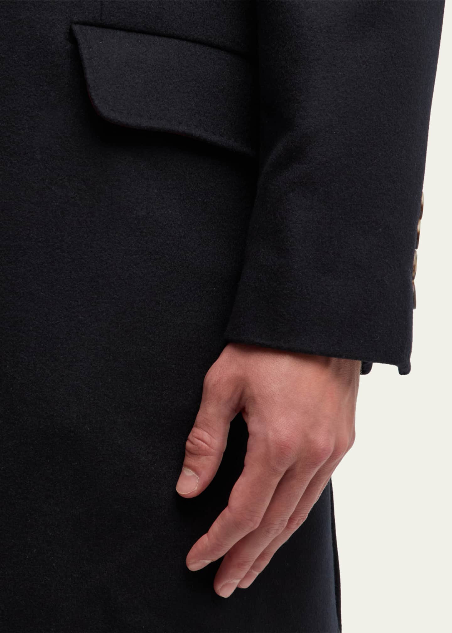 Brunello Cucinelli Men's Traditional Fit Wool Overcoat Image 5 of 5