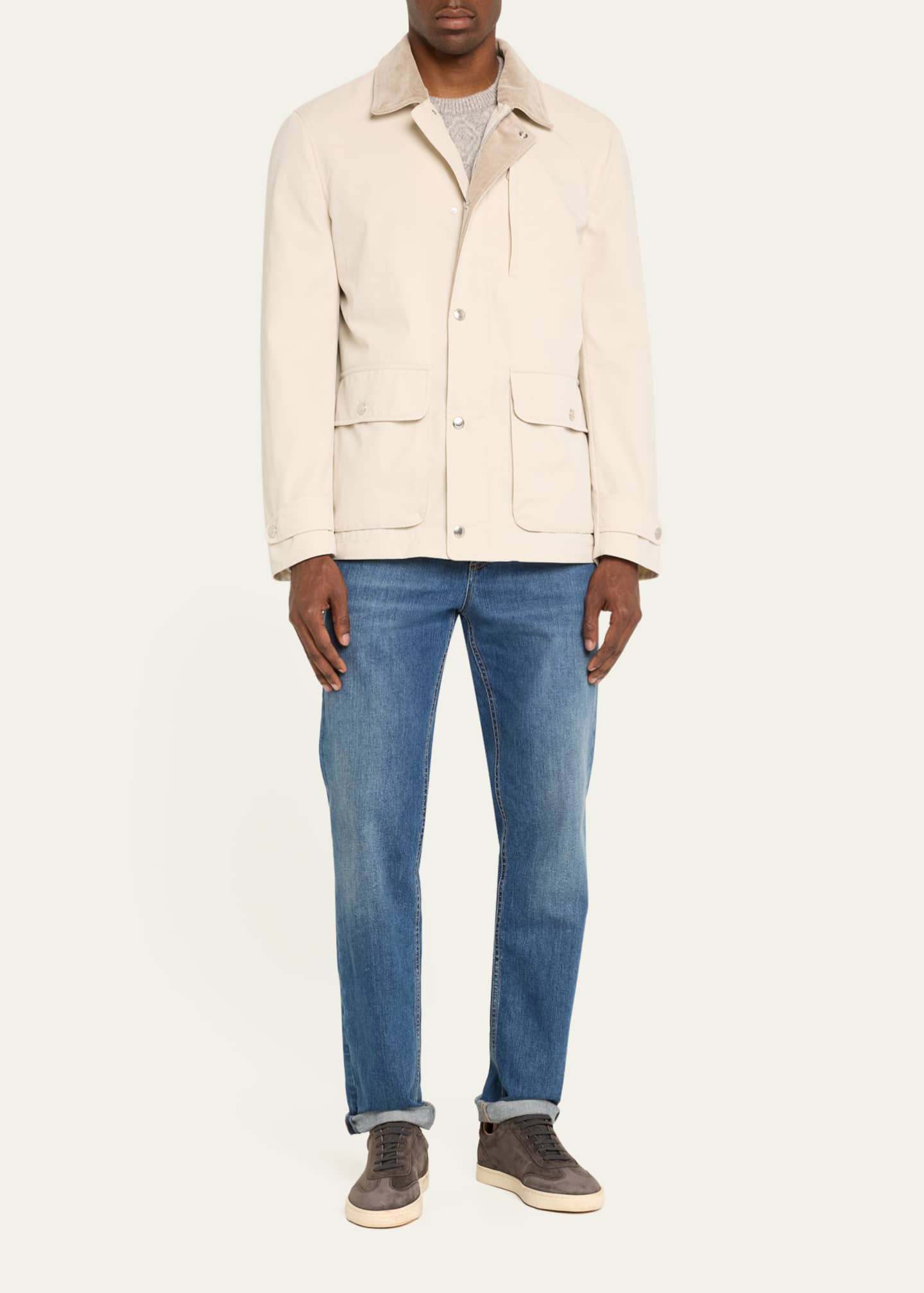 Brunello Cucinelli Men s Field Jacket White Casual Jackets