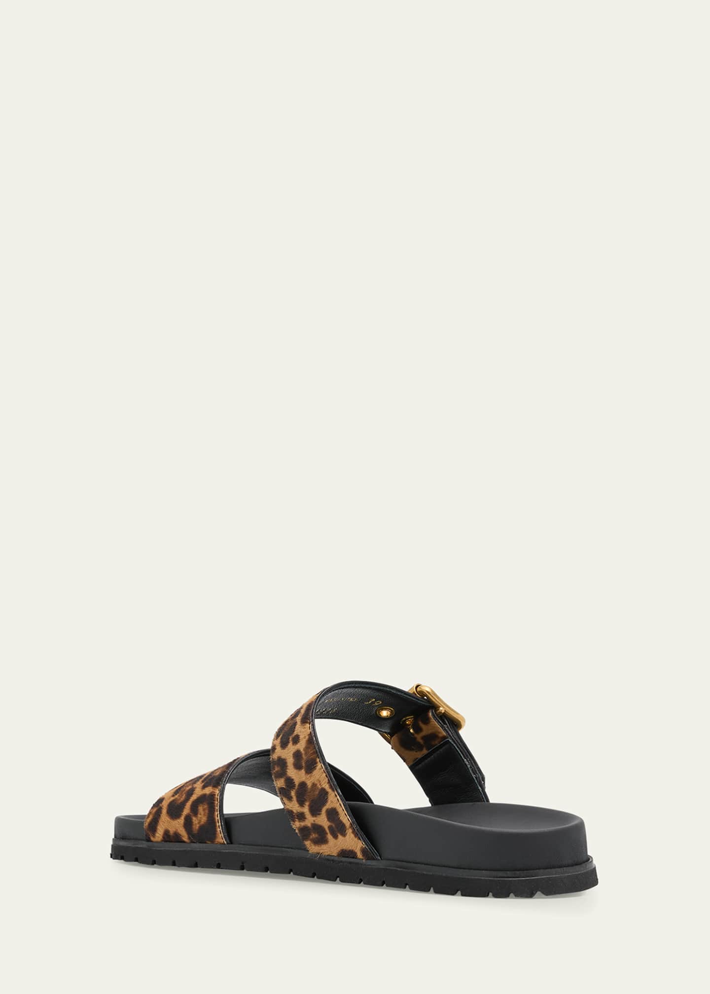 Prada Leopard Buckle Sporty Slide Sandals Image 4 of 6