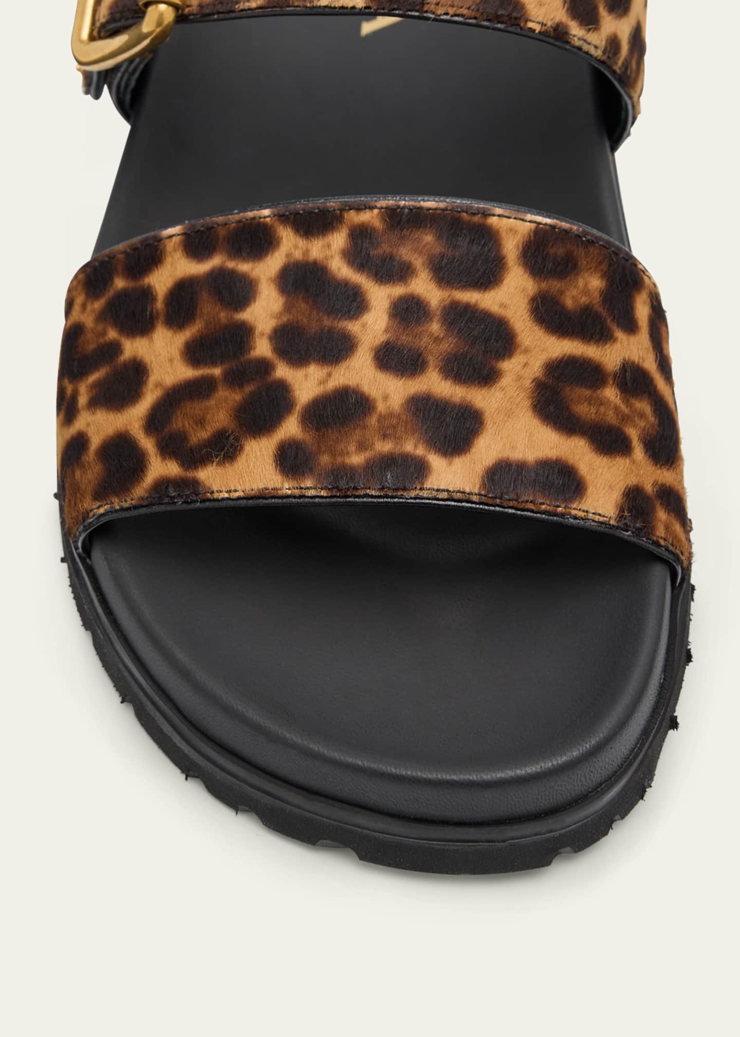 Prada Leopard Buckle Sporty Slide Sandals Image 5 of 6