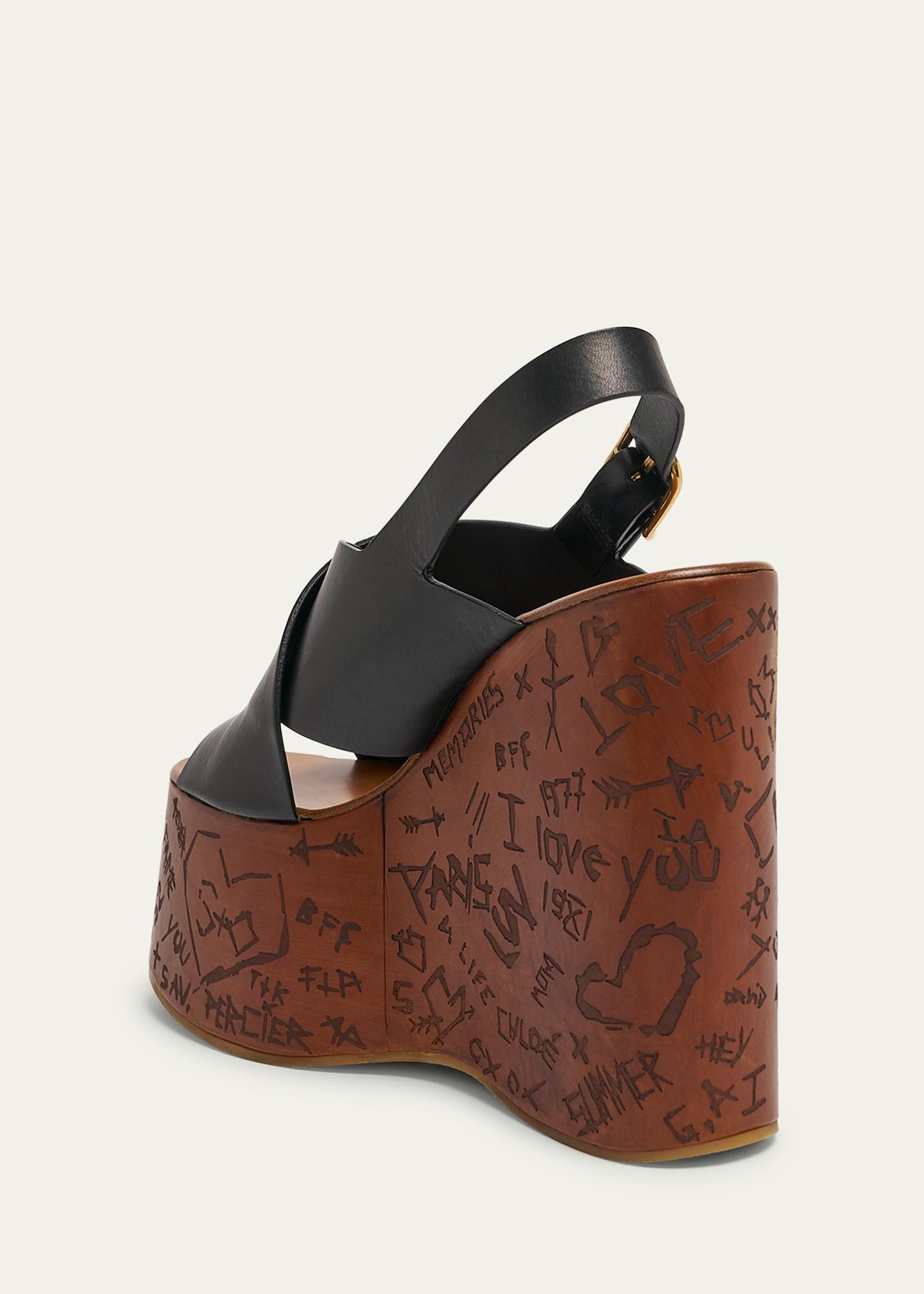 Chloe Maxime Leather Crisscross Platform Sandals - Bergdorf Goodman