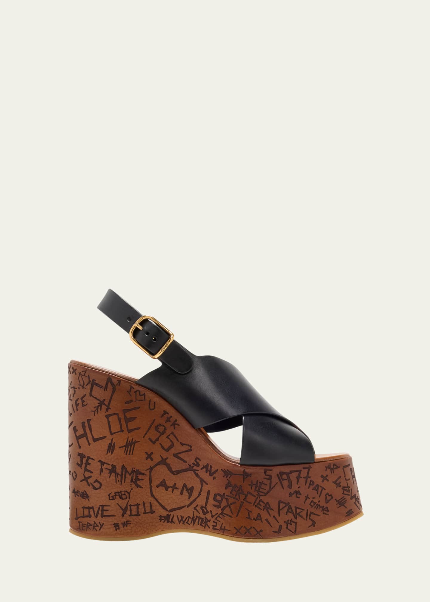 Chloe Maxime Leather Crisscross Platform Sandals - Bergdorf Goodman