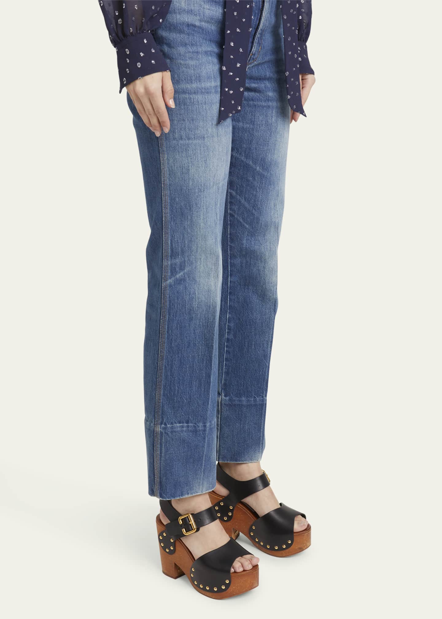 Chloe Jeannette Leather Clog Platform Sandals Image 2 of 5