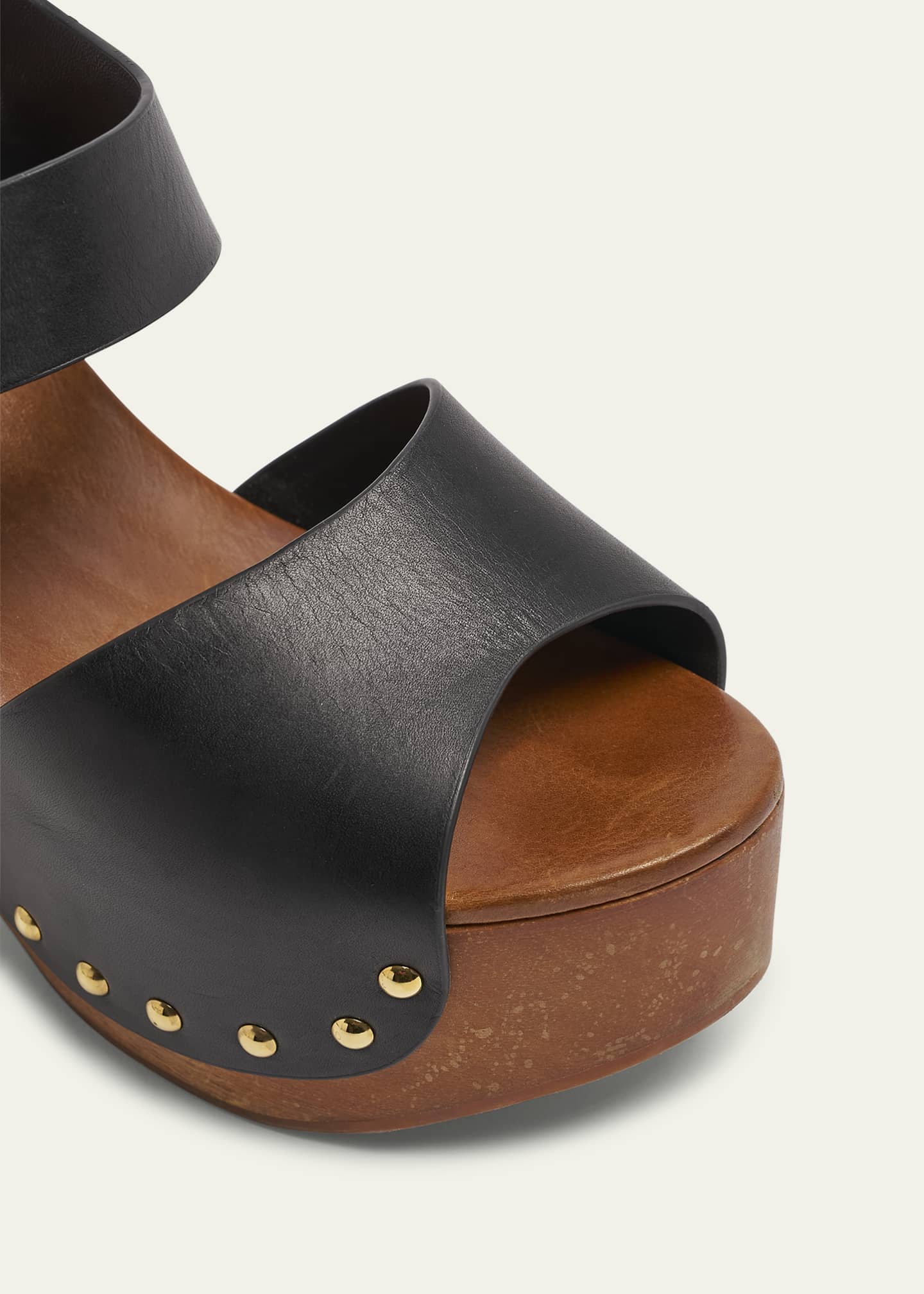 Chloe Jeannette Leather Clog Platform Sandals Image 5 of 5