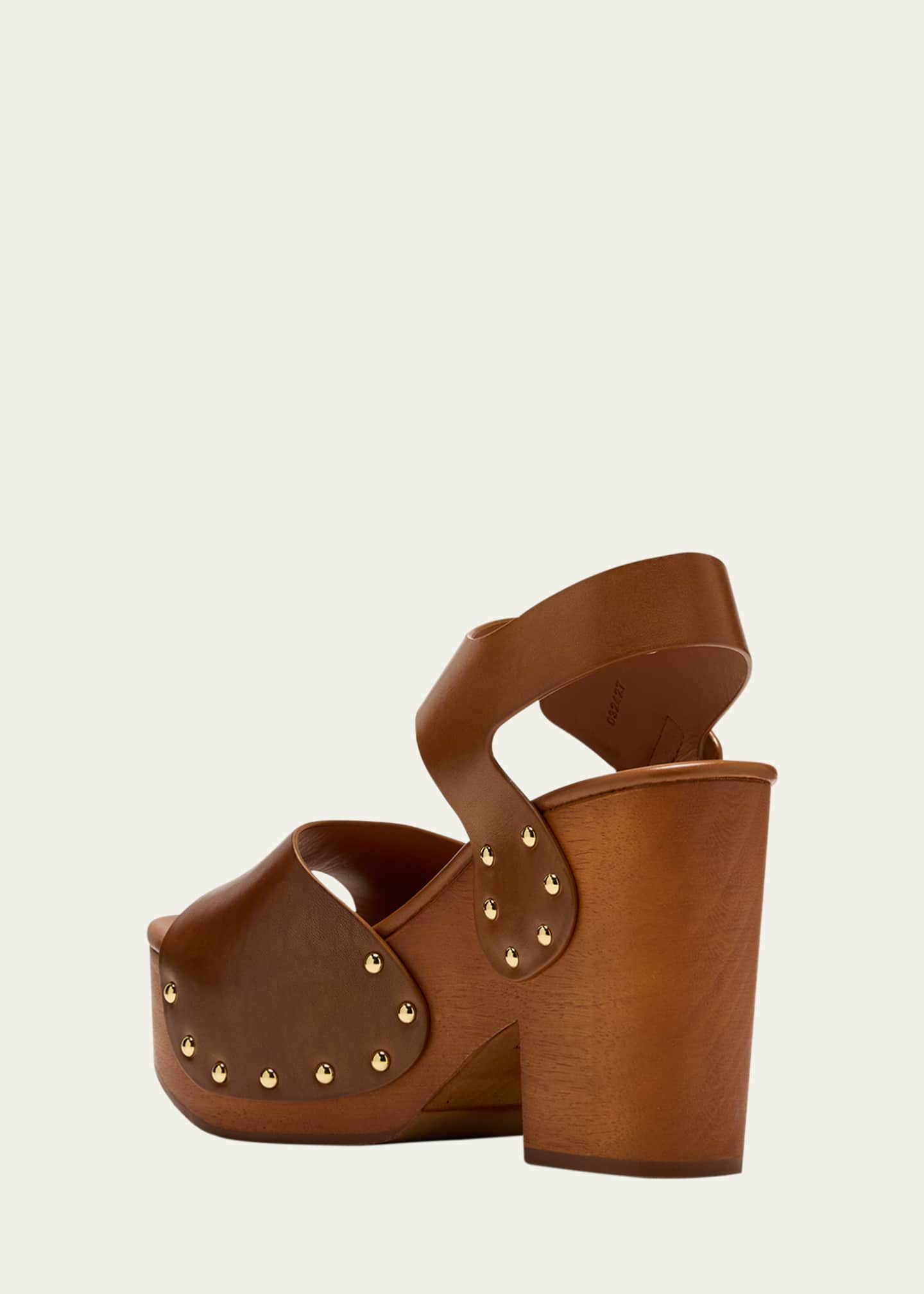 Chloe Jeannette Leather Clog Platform Sandals Image 4 of 6