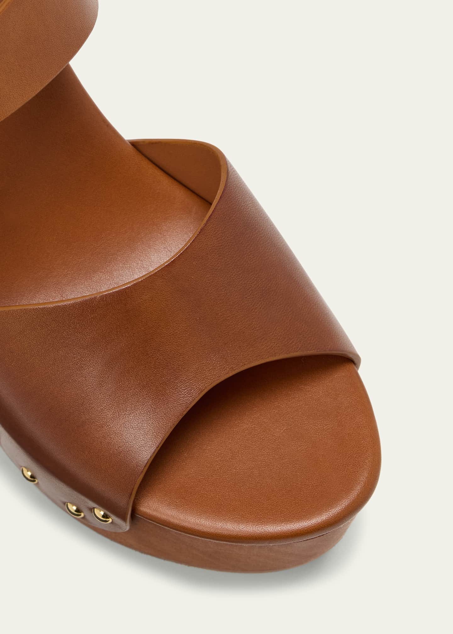 Chloe Jeannette Leather Clog Platform Sandals Image 5 of 6
