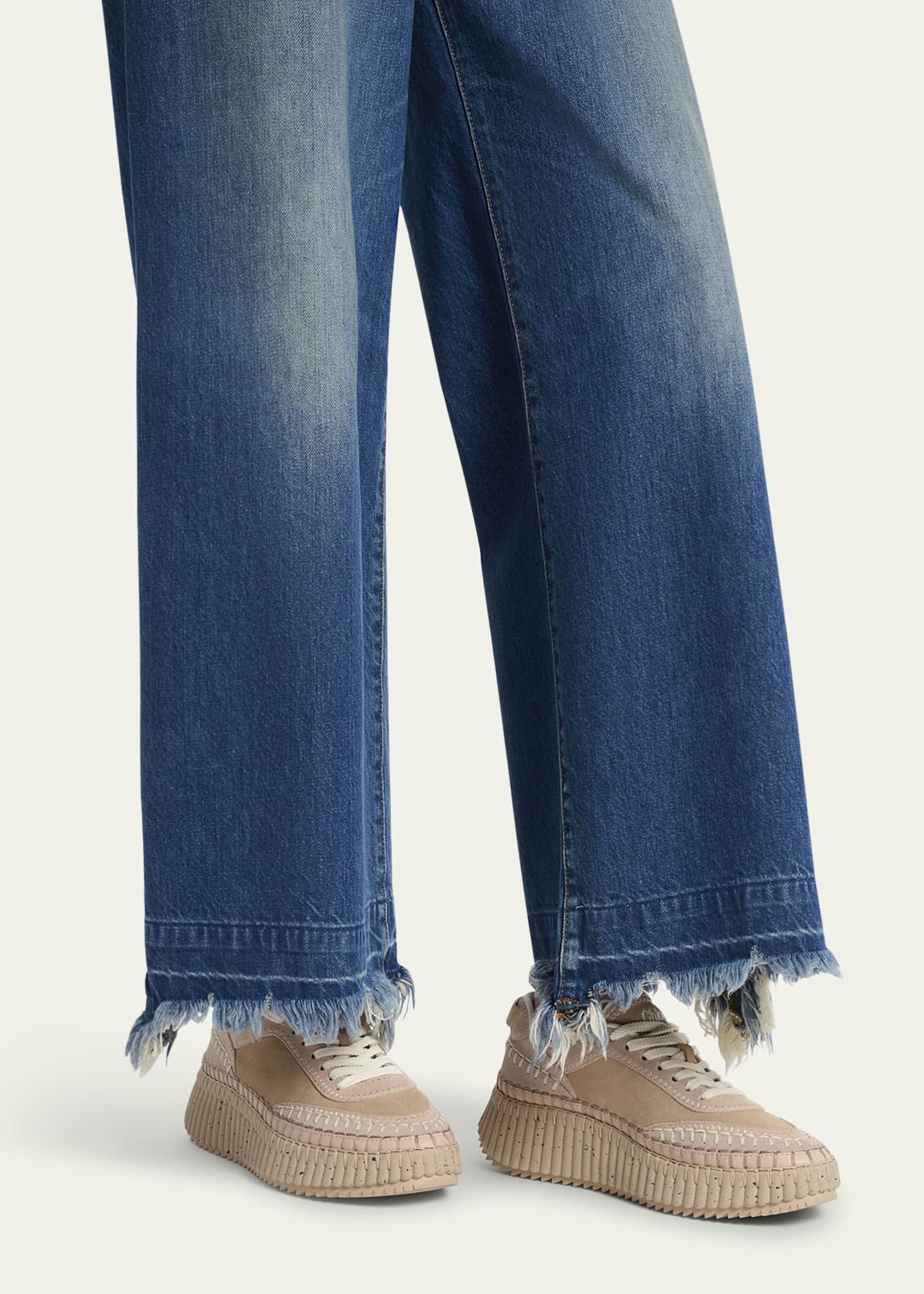 Chloe Nama Suede Stitch Walking Sneakers Image 2 of 6