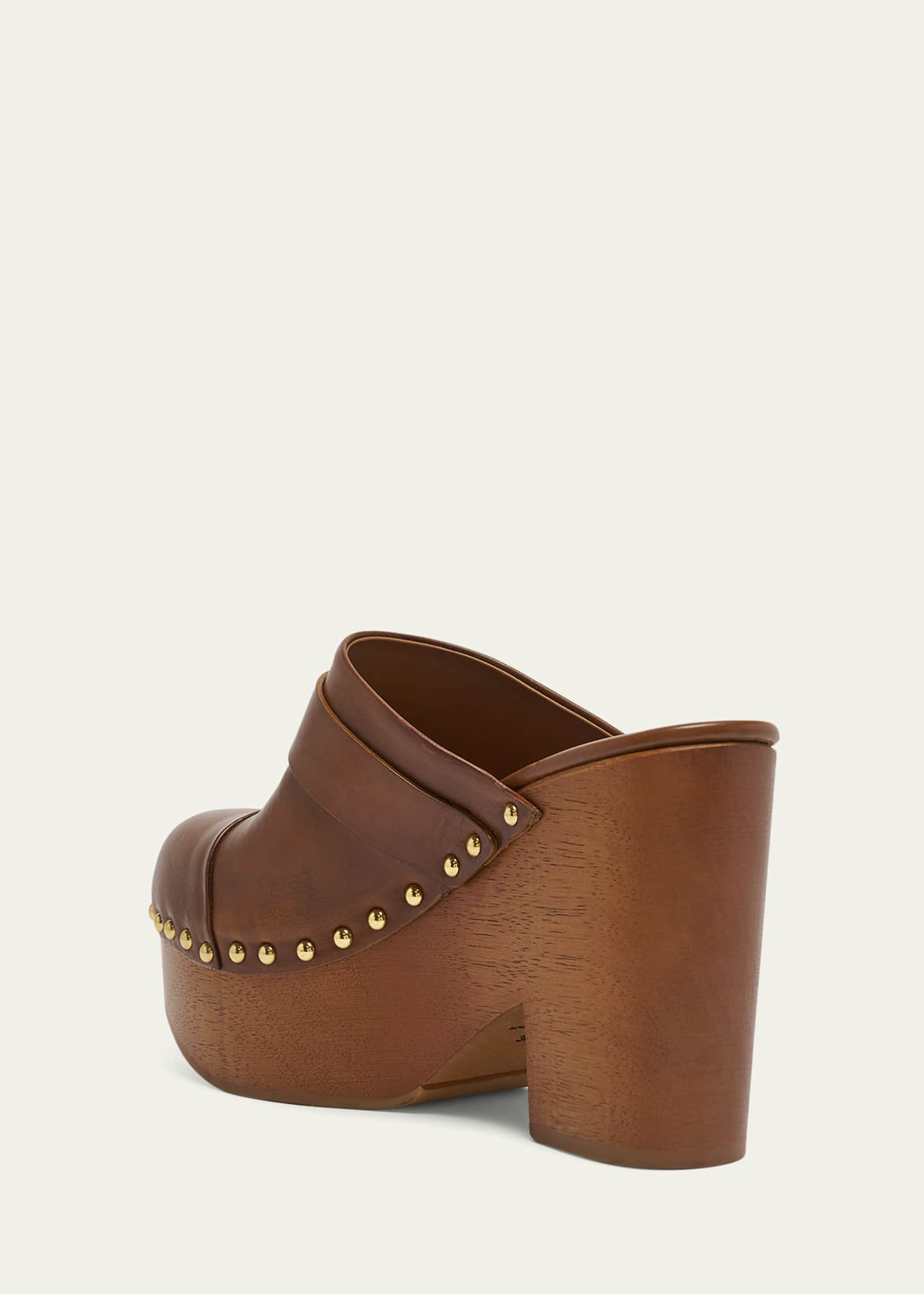 Chloe Jeannette Leather Platform Clogs Image 4 of 5