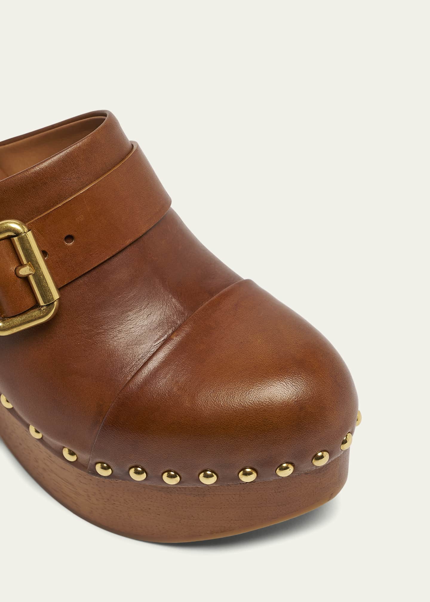 Chloe Jeannette Leather Platform Clogs Image 5 of 5