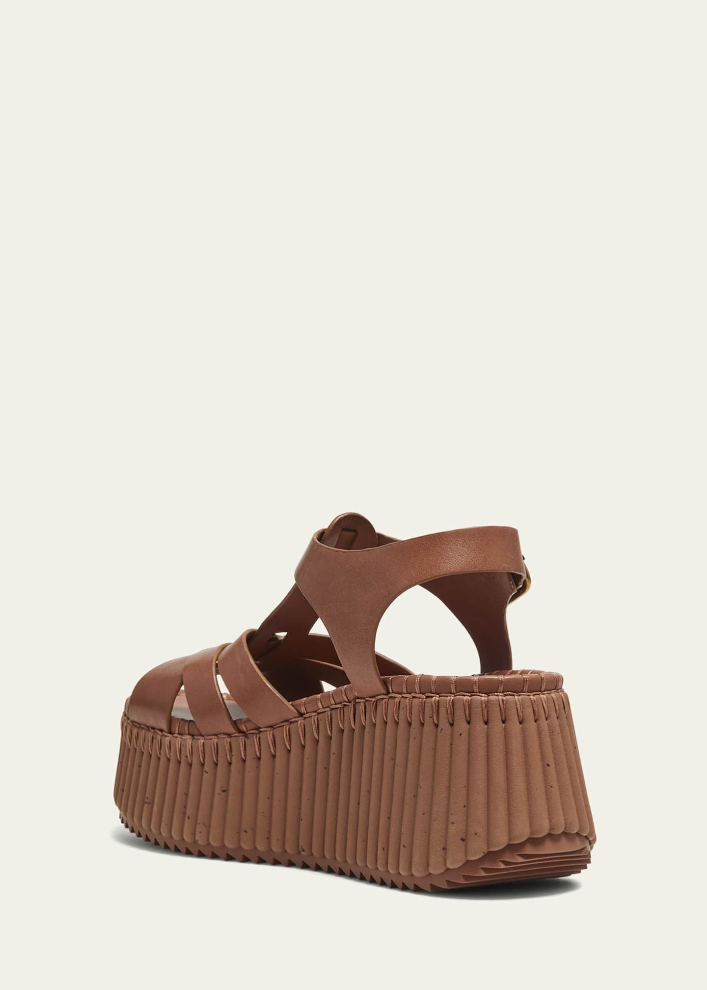 Chloe Nama Leather T-Strap Platform Sandals Image 2 of 3
