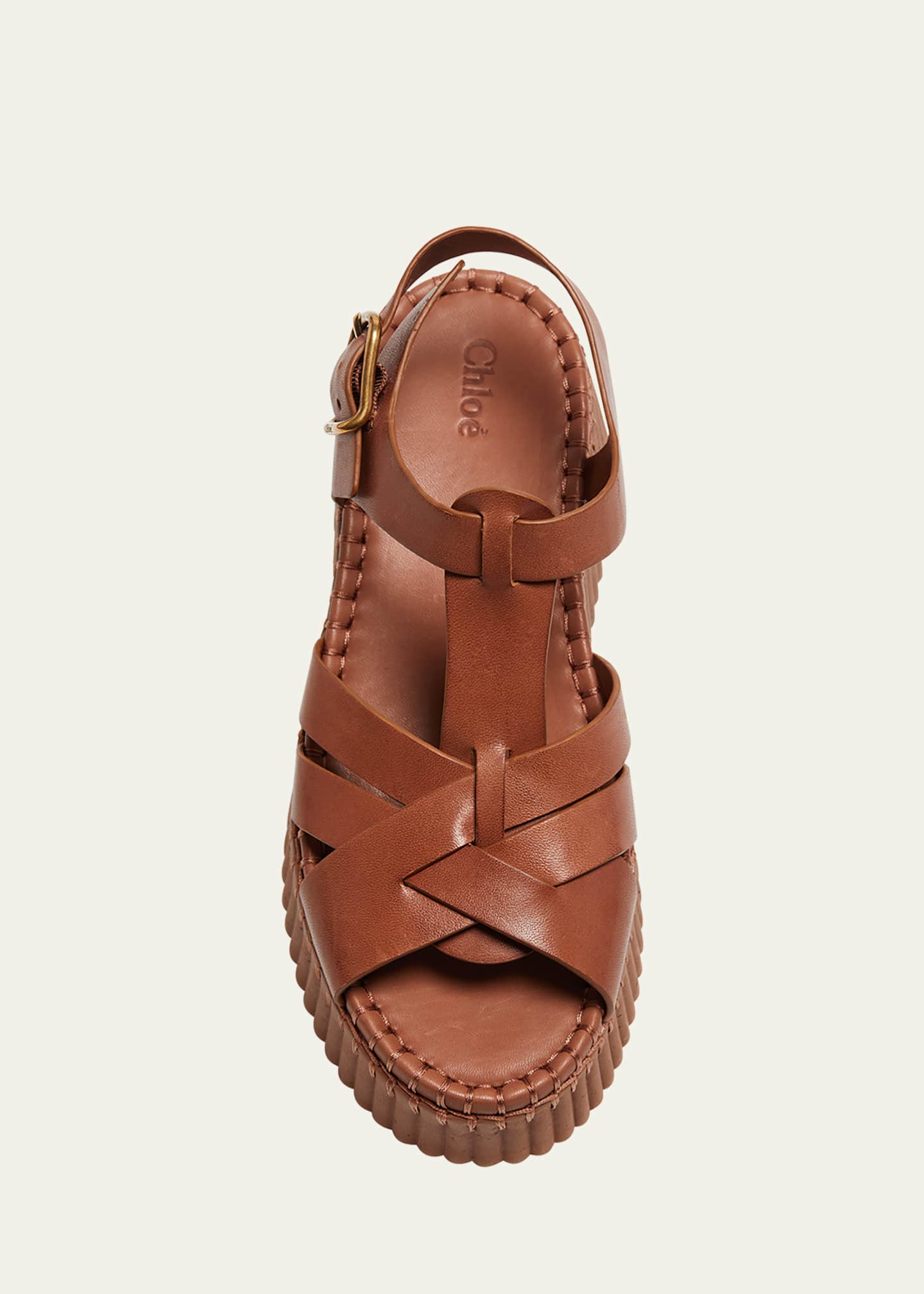 Chloe Nama Leather T-Strap Platform Sandals - Bergdorf Goodman